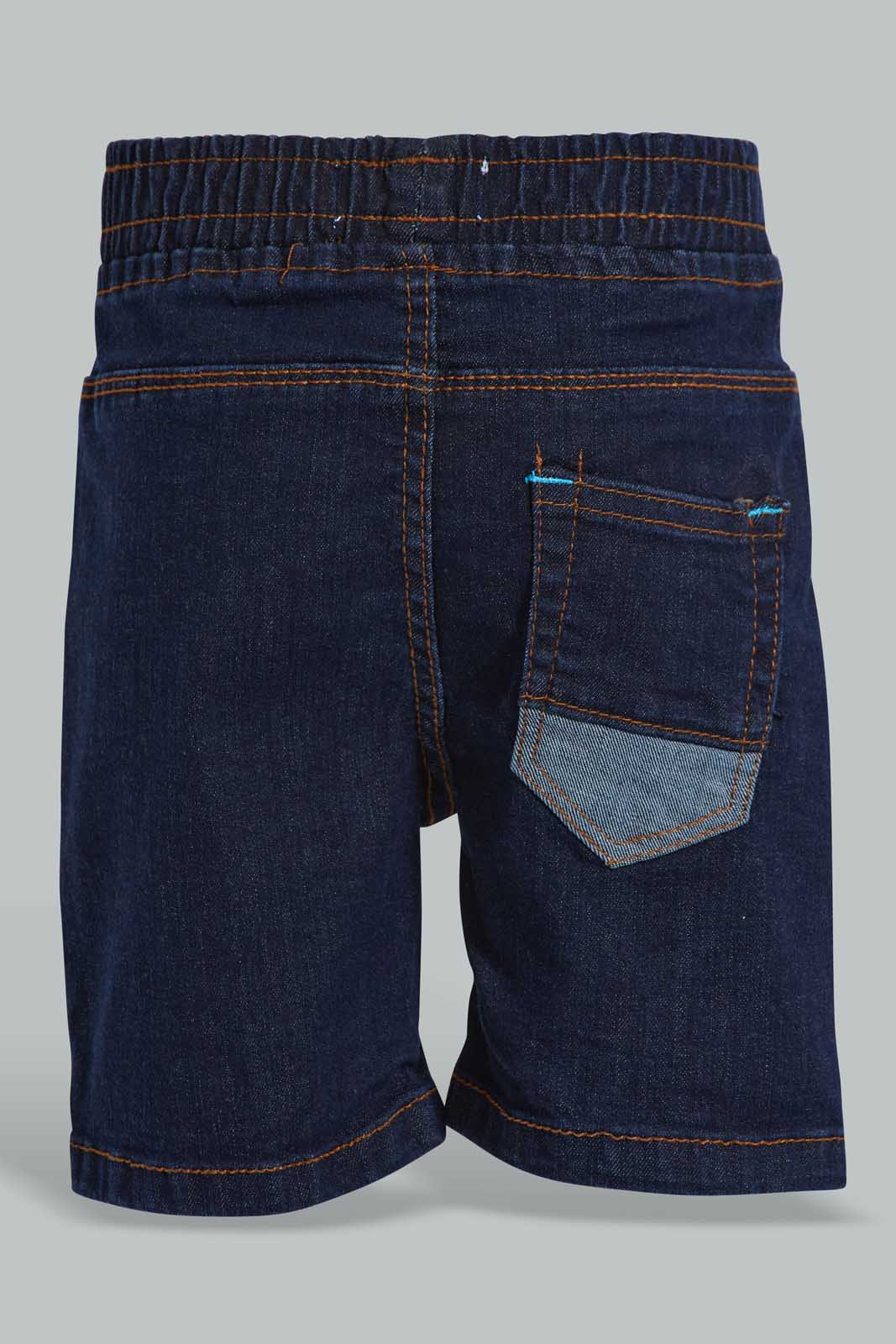 Navy Denim Short For Baby Boys