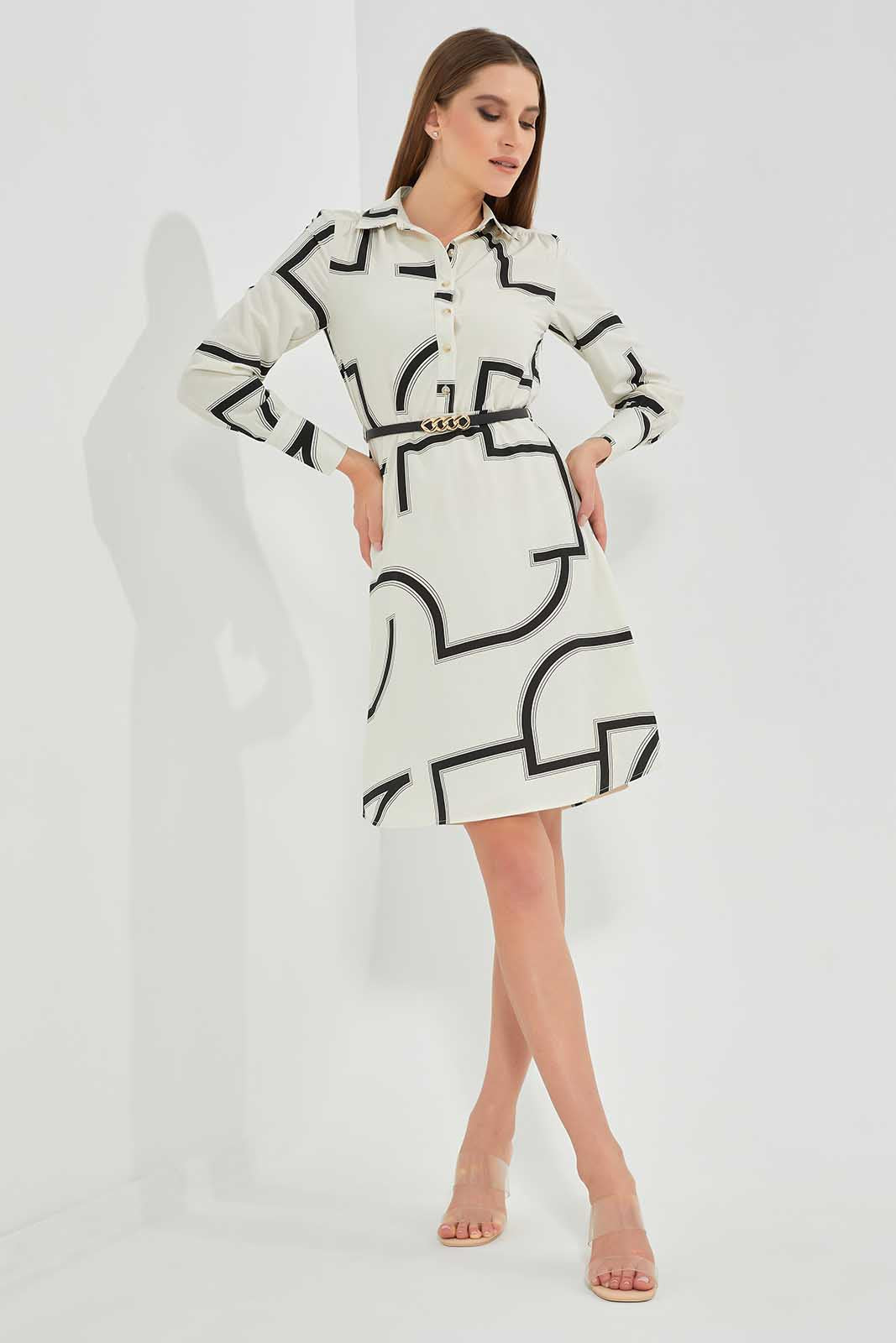 Black And White Collared Dress