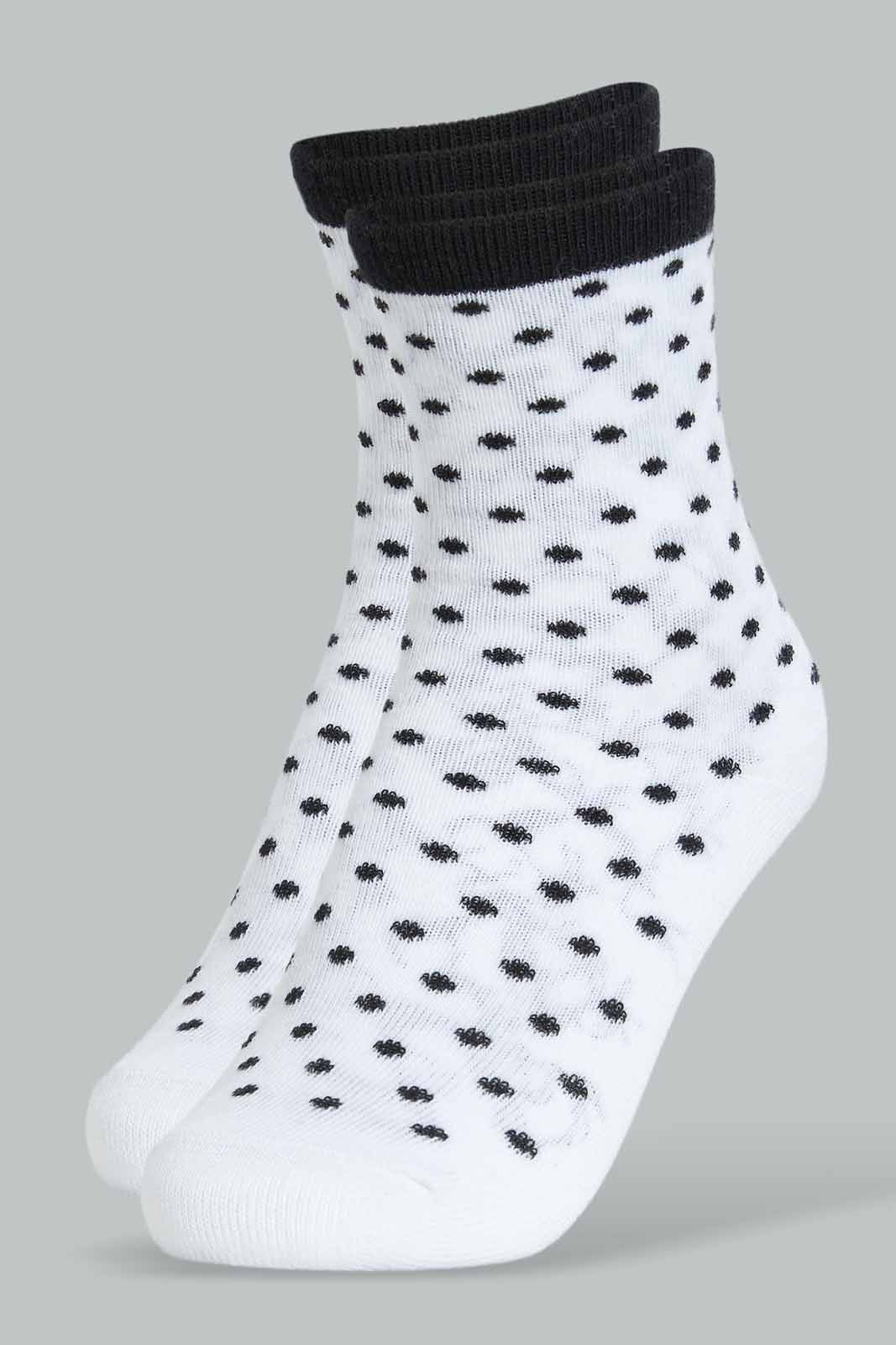 Redtag-Assorted-4-Pc-Pack-Socks-Full-Length-Socks-Girls-2 to 8 Years