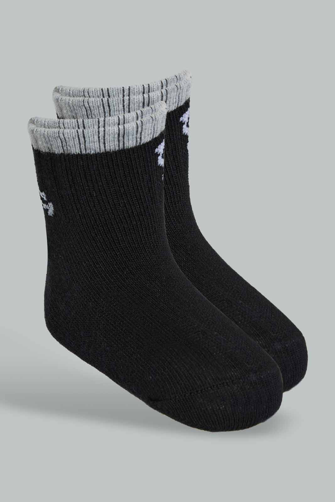 Redtag-Grey-White-Red-And-Black-4-Pack-Socks-(Ankle-Length)-365,-Category:Socks,-Colour:Assorted,-Filter:Infant-Boys-(3-to-24-Mths),-Infant-Boys-Socks,-New-In,-New-In-INB,-Non-Sale,-Section:Kidswear-Infant-Boys-