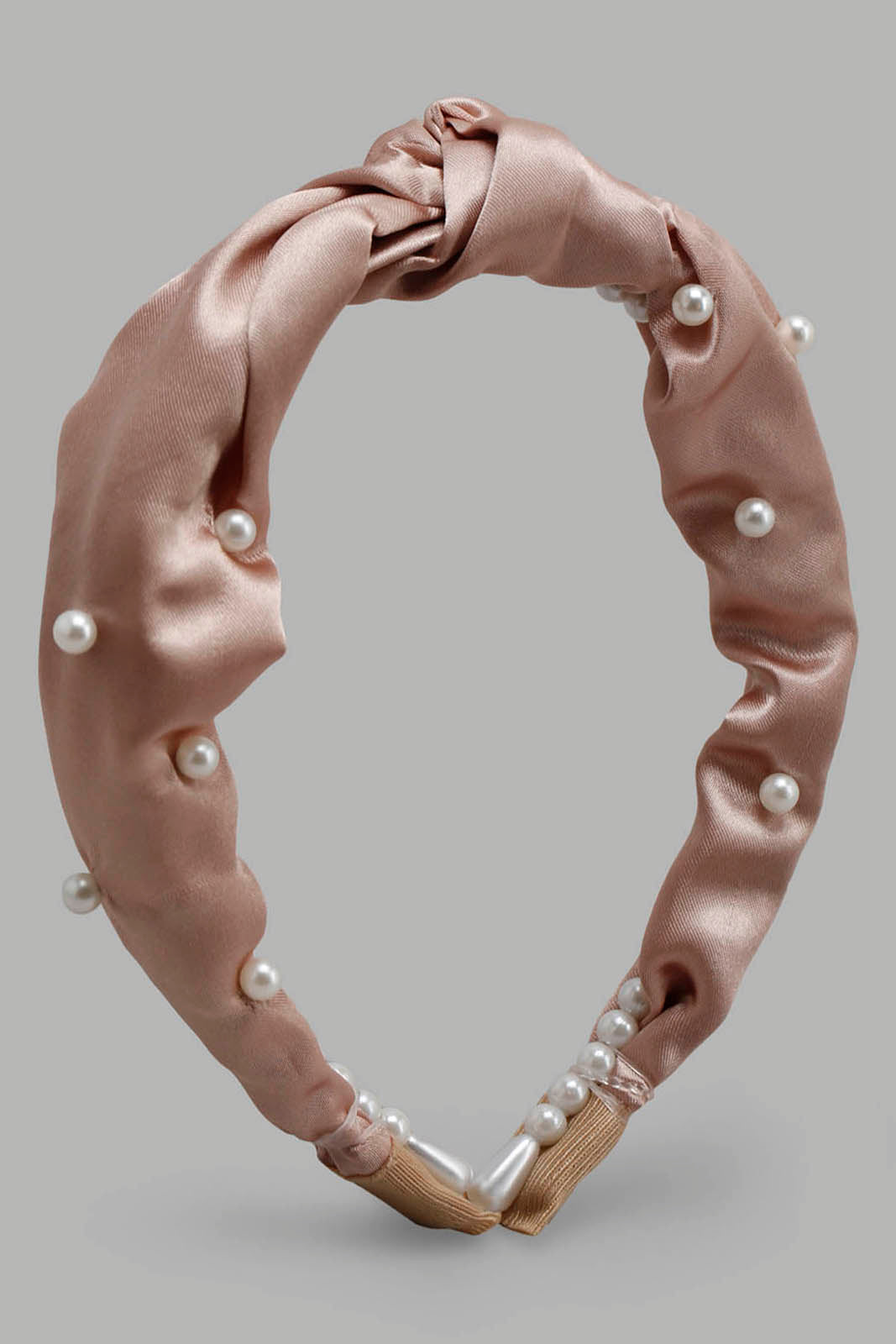 White And Beige Embellished Hair Accessories Set For Girls (3 Piece)
