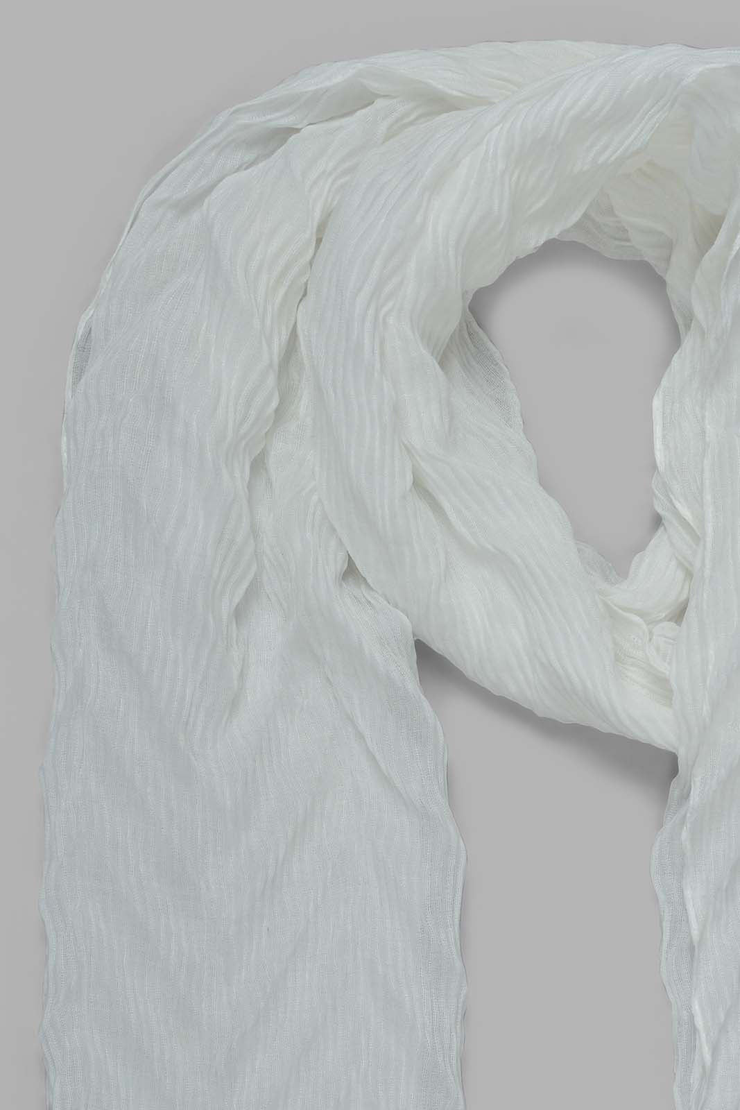 Redtag-White-Crinkle-Scarf-Category:Scarves,-Colour:White,-Filter:Girls-Accessories,-GIR-Scarves,-New-In,-New-In-GIR-ACC,-Non-Sale,-Section:Girls-(0-to-14Yrs),-W22O-Girls-
