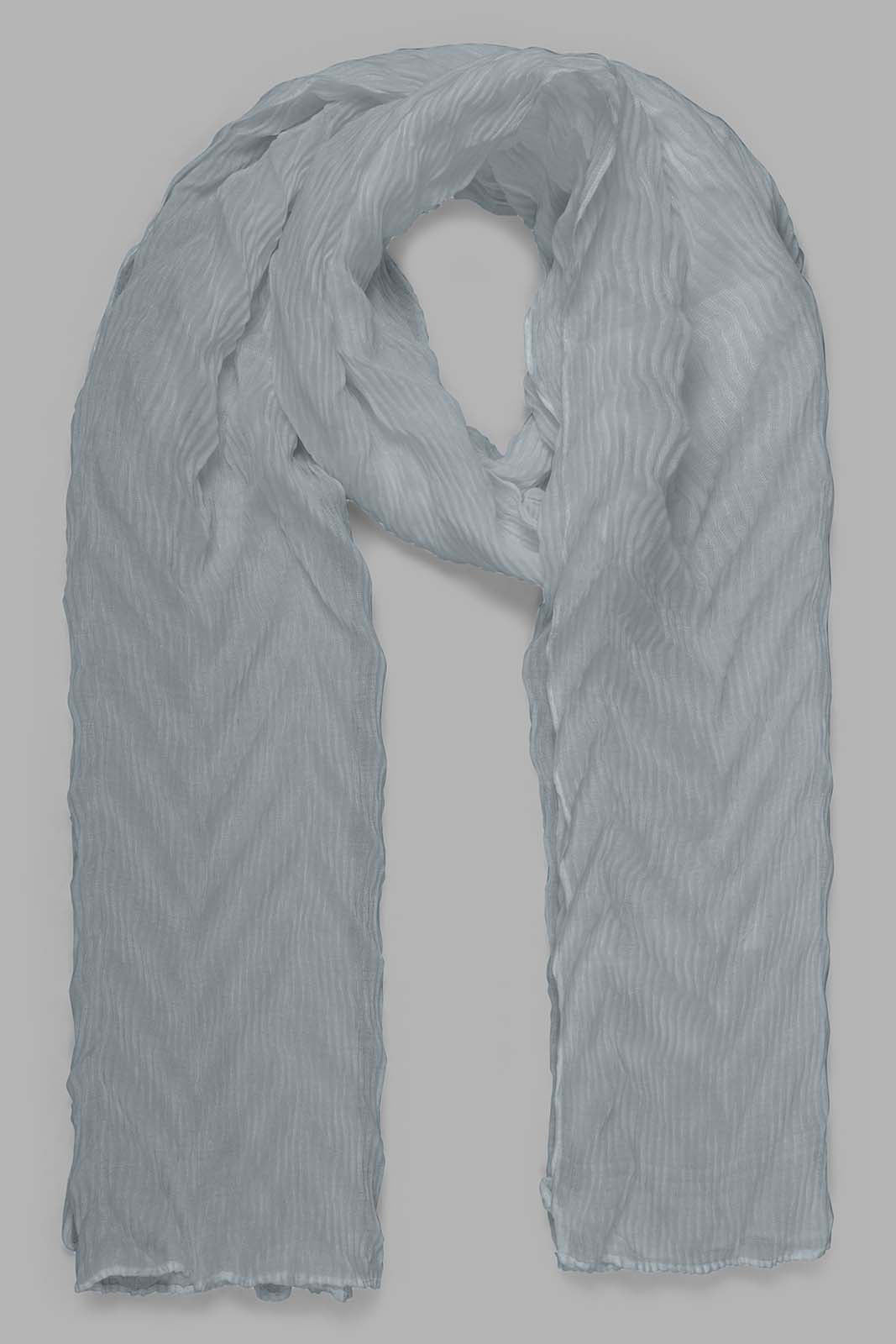 Redtag-Grey-Crinkle-Scarf-Category:Scarves,-Colour:Grey,-Filter:Girls-Accessories,-GIR-Scarves,-New-In,-New-In-GIR-ACC,-Non-Sale,-Section:Girls-(0-to-14Yrs),-W22O-Girls-
