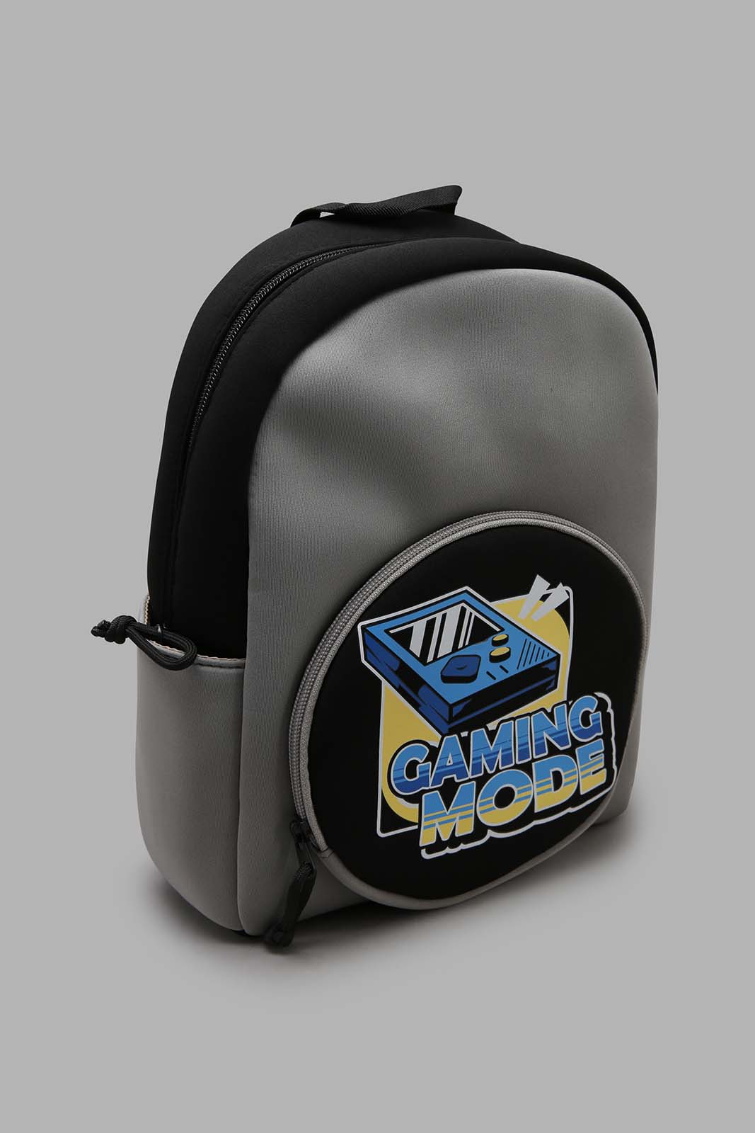 Redtag-Grey-And-Black-Character-Printed-Backpack-BOY-Bags,-Category:Bags,-CHR,-Colour:Assorted,-Filter:Boys-Accessories,-New-In,-New-In-BOY-ACC,-Non-Sale,-Section:Boys-(0-to-14Yrs),-W22O-Boys-