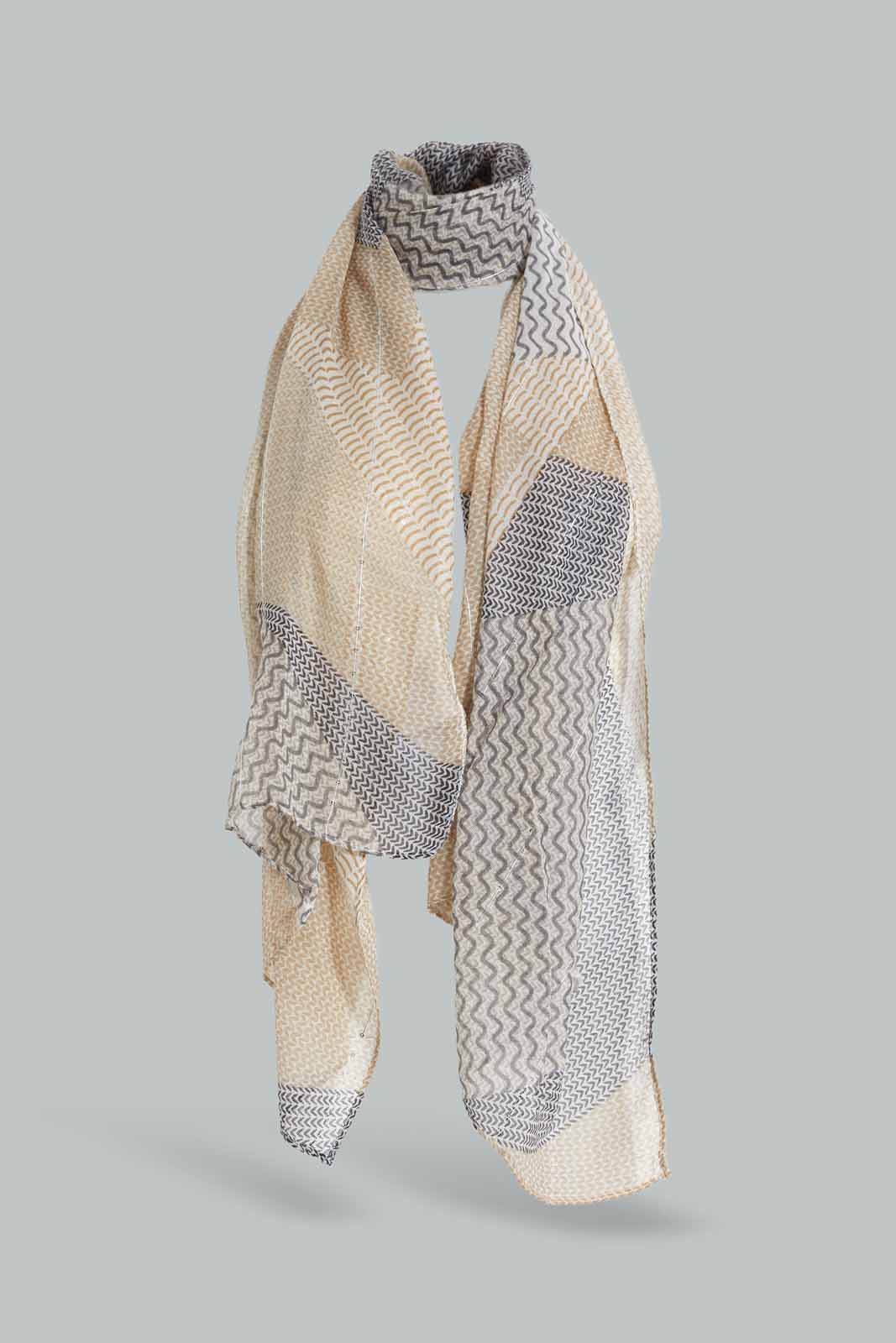 Redtag-Multicolour-Solid-And-Printed-Set-Of-2-Scarf-Category:Scarves,-Colour:Assorted,-Filter:Women's-Accessories,-New-In,-New-In-Women-ACC,-Non-Sale,-Section:Women,-W22O,-Women-Scarves-Women-