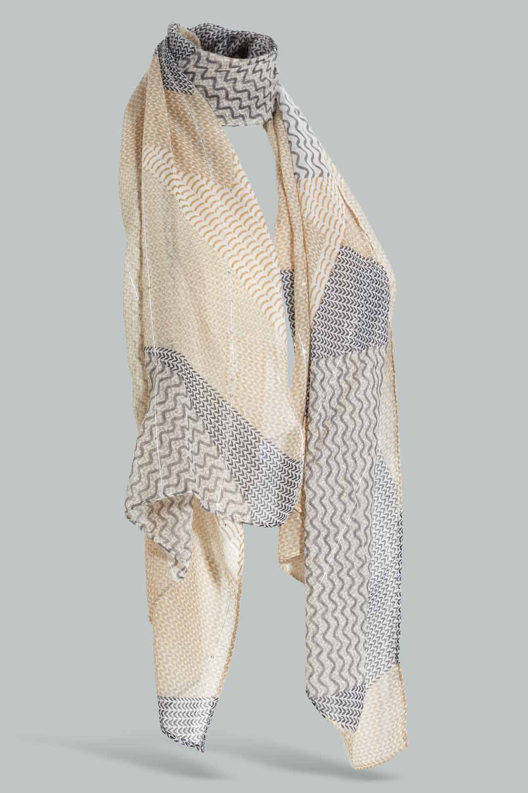 Redtag-Multicolour-Solid-And-Printed-Set-Of-2-Scarf-Category:Scarves,-Colour:Assorted,-Filter:Women's-Accessories,-New-In,-New-In-Women-ACC,-Non-Sale,-Section:Women,-W22O,-Women-Scarves-Women-
