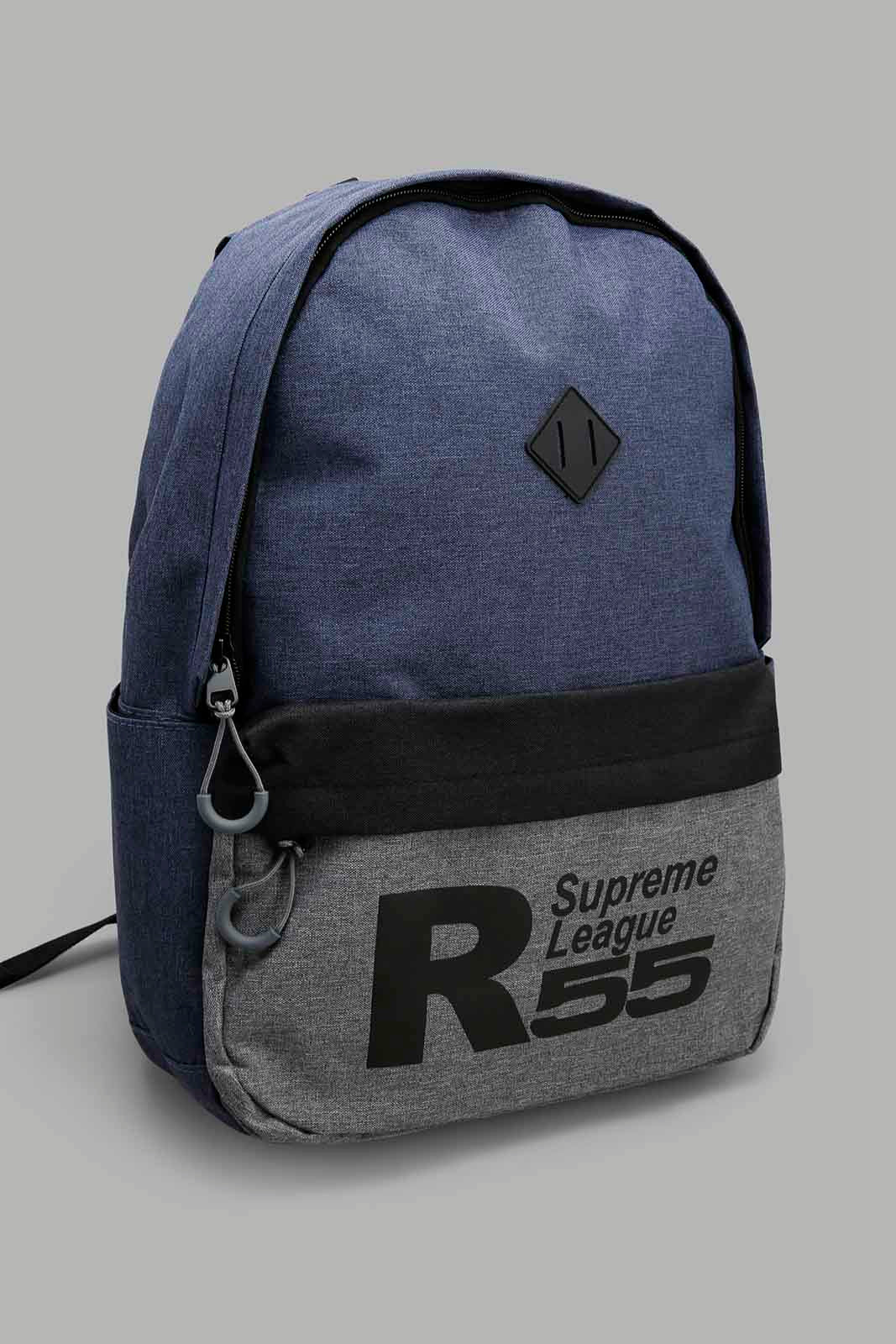 Redtag-Grey-And-Navy-Backpack-Category:Bags,-Colour:Assorted,-Filter:Men's-Accessories,-Men-Bags,-New-In,-New-In-Men-ACC,-Non-Sale,-Section:Men,-W22O-Men's-