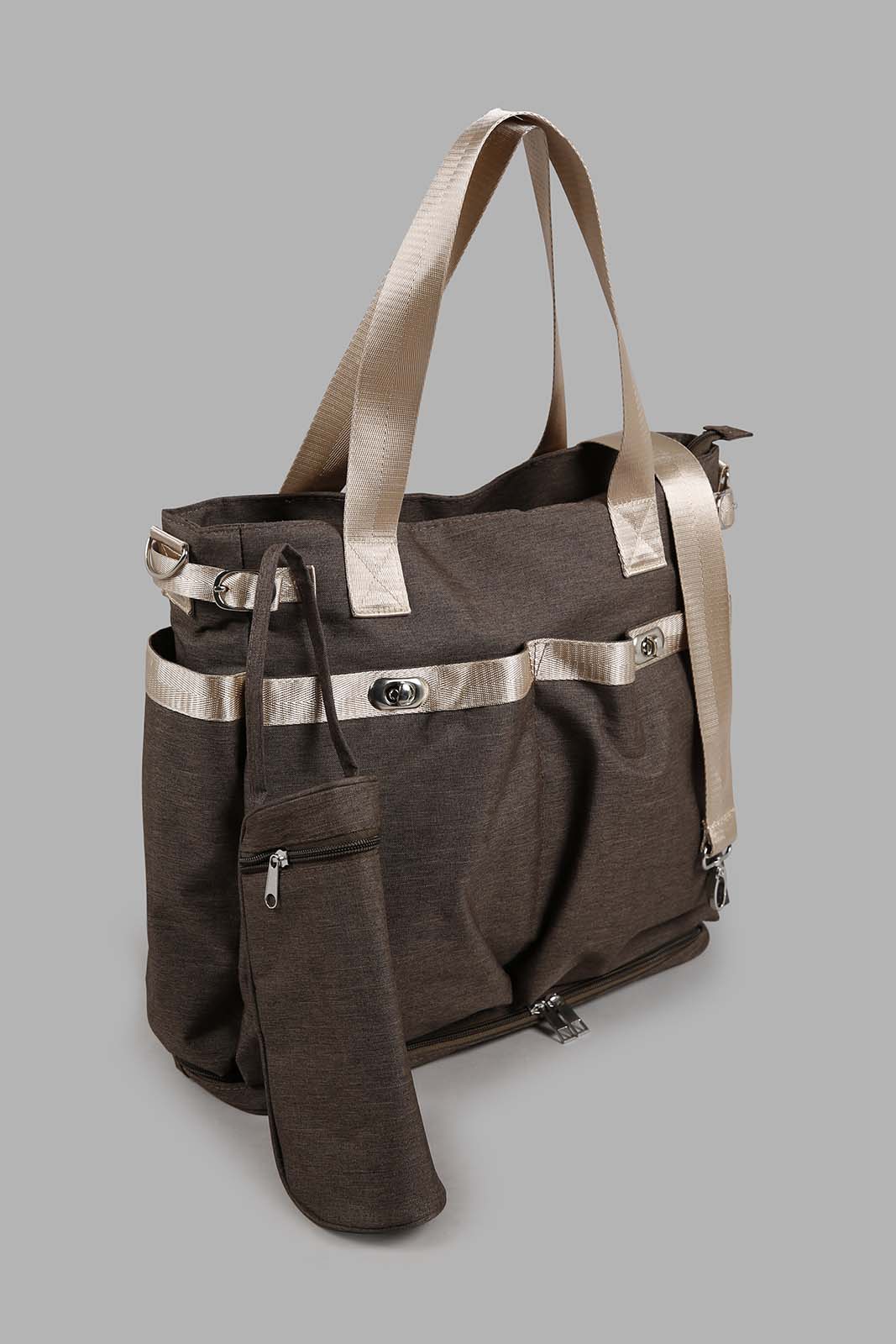 Redtag-Grey-Mama-Bag-Category:Bags,-Colour:Grey,-Filter:Newborn-Accessories,-NBN-Bags,-New-In,-New-In-NBN-ACC,-Non-Sale,-Section:Boys-(0-to-14Yrs),-W22O-New-Born-Baby-
