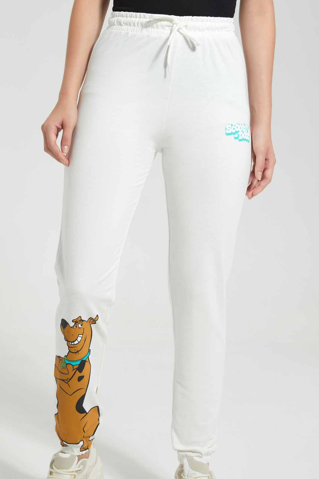Redtag-Ivory-Scooby-Doo-Print-Active-Pant-Category:Joggers,-Colour:Ivory,-Deals:New-In,-Filter:Women's-Clothing,-New-In-Women,-Non-Sale,-S22D,-Section:Women,-Women-Joggers-Women's-