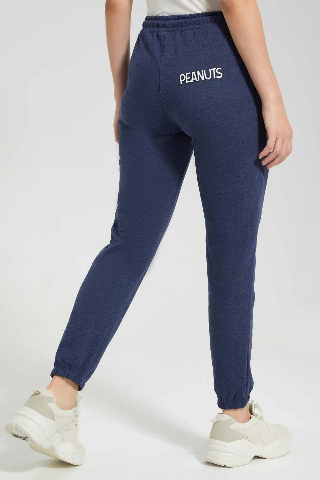 Redtag-Blue-Melange-Snoopy-Print-Active-Pant-Category:Joggers,-Colour:Blue,-Deals:New-In,-Filter:Women's-Clothing,-New-In-Women,-Non-Sale,-S22D,-Section:Women,-Women-Joggers-Women's-