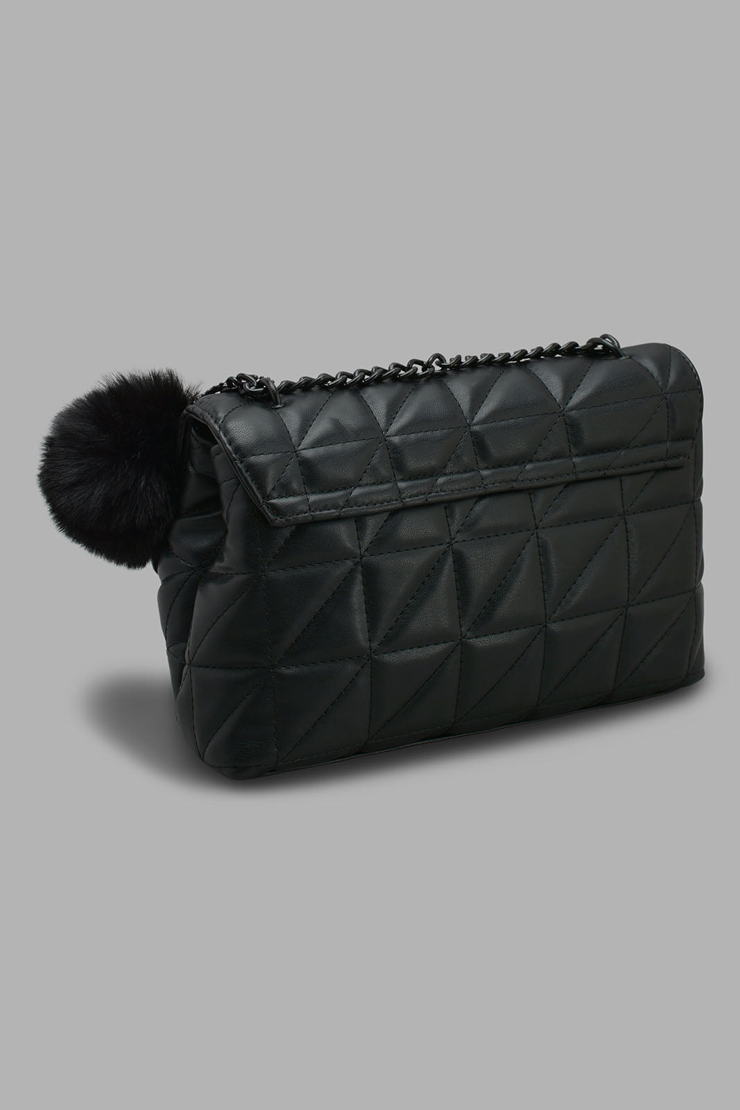 Redtag-Black-Quilted-Embellished-Cross-Body-Bag-Category:Bags,-Colour:Black,-Filter:Women's-Accessories,-New-In,-New-In-Women-ACC,-Non-Sale,-S22C,-Section:Women,-Women-Bags-Women-