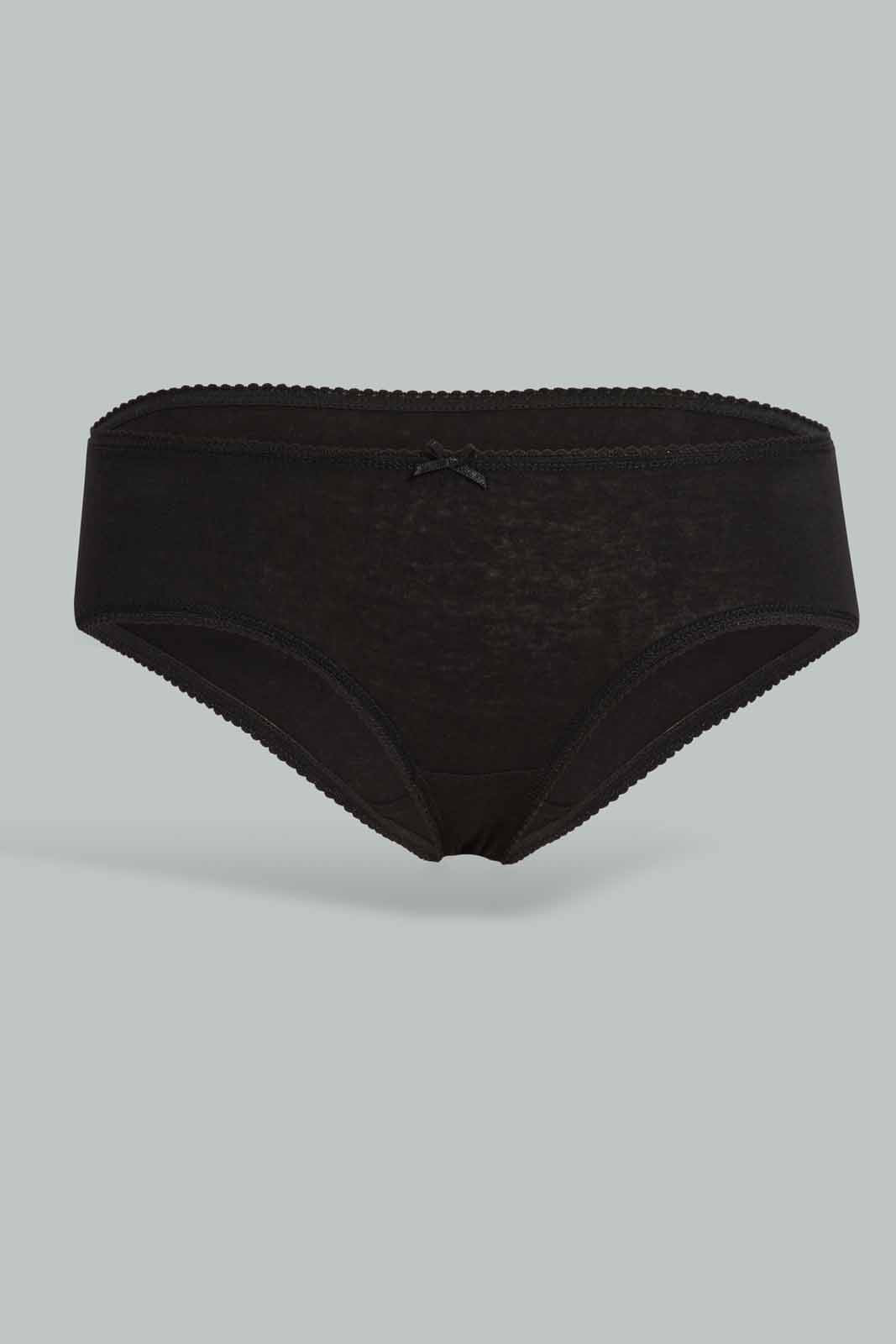Redtag-Black-Plain-Boyleg-Briefs-(5-Pack)-365,-Category:Briefs,-Colour:Black,-Deals:New-In,-Filter:Women's-Clothing,-New-In-Women-APL,-Non-Sale,-Section:Women,-Women-Briefs--