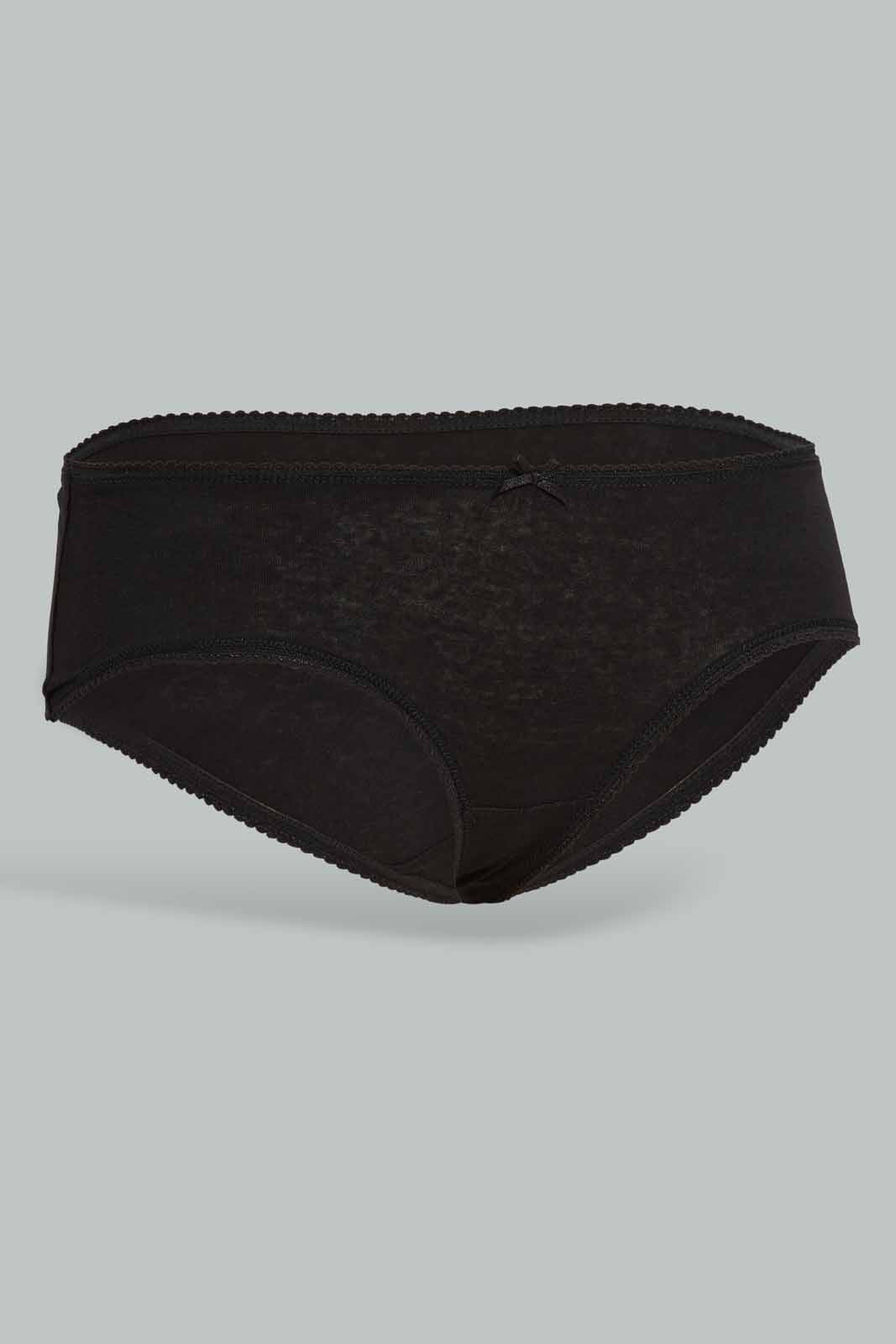 Redtag-Black-Plain-Boyleg-Briefs-(5-Pack)-365,-Category:Briefs,-Colour:Black,-Deals:New-In,-Filter:Women's-Clothing,-New-In-Women-APL,-Non-Sale,-Section:Women,-Women-Briefs--