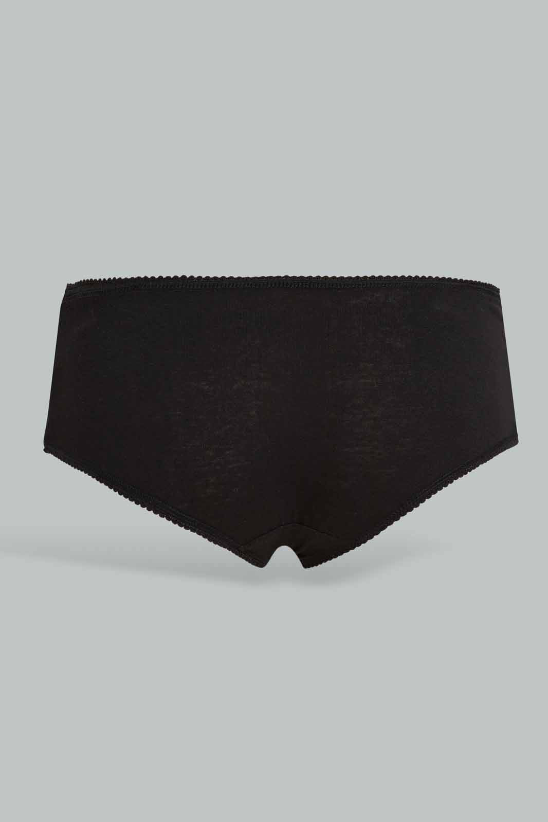Redtag-Black-Plain-Boyleg-Briefs-(5-Pack)-365,-Category:Briefs,-Colour:Black,-Deals:New-In,-Filter:Women's-Clothing,-New-In-Women-APL,-Non-Sale,-Section:Women,-Women-Briefs--