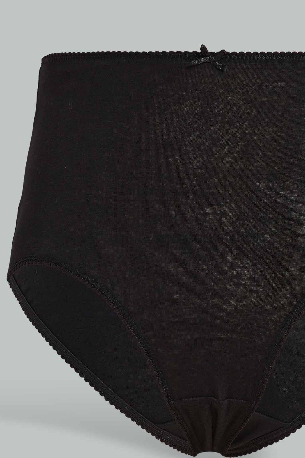 Redtag-Black-Plain-Mama-Briefs-(5-Pack)-365,-Category:Briefs,-Colour:Black,-Deals:New-In,-Filter:Women's-Clothing,-New-In-Women-APL,-Non-Sale,-Section:Women,-Women-Briefs--