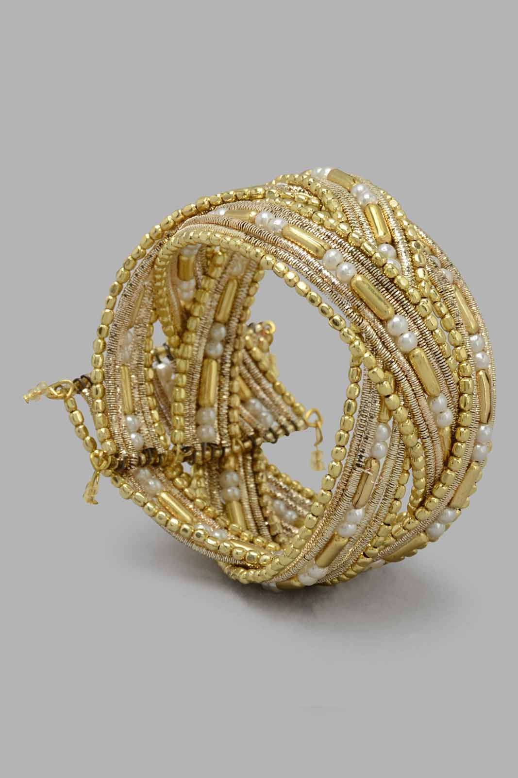 Redtag-Gold-Pearl-Embellished-Cuff-Category:Jewellery,-Colour:Gold,-Filter:Women's-Accessories,-New-In,-New-In-Women-ACC,-Non-Sale,-S22C,-Section:Women,-Women-Jewellery-Women-