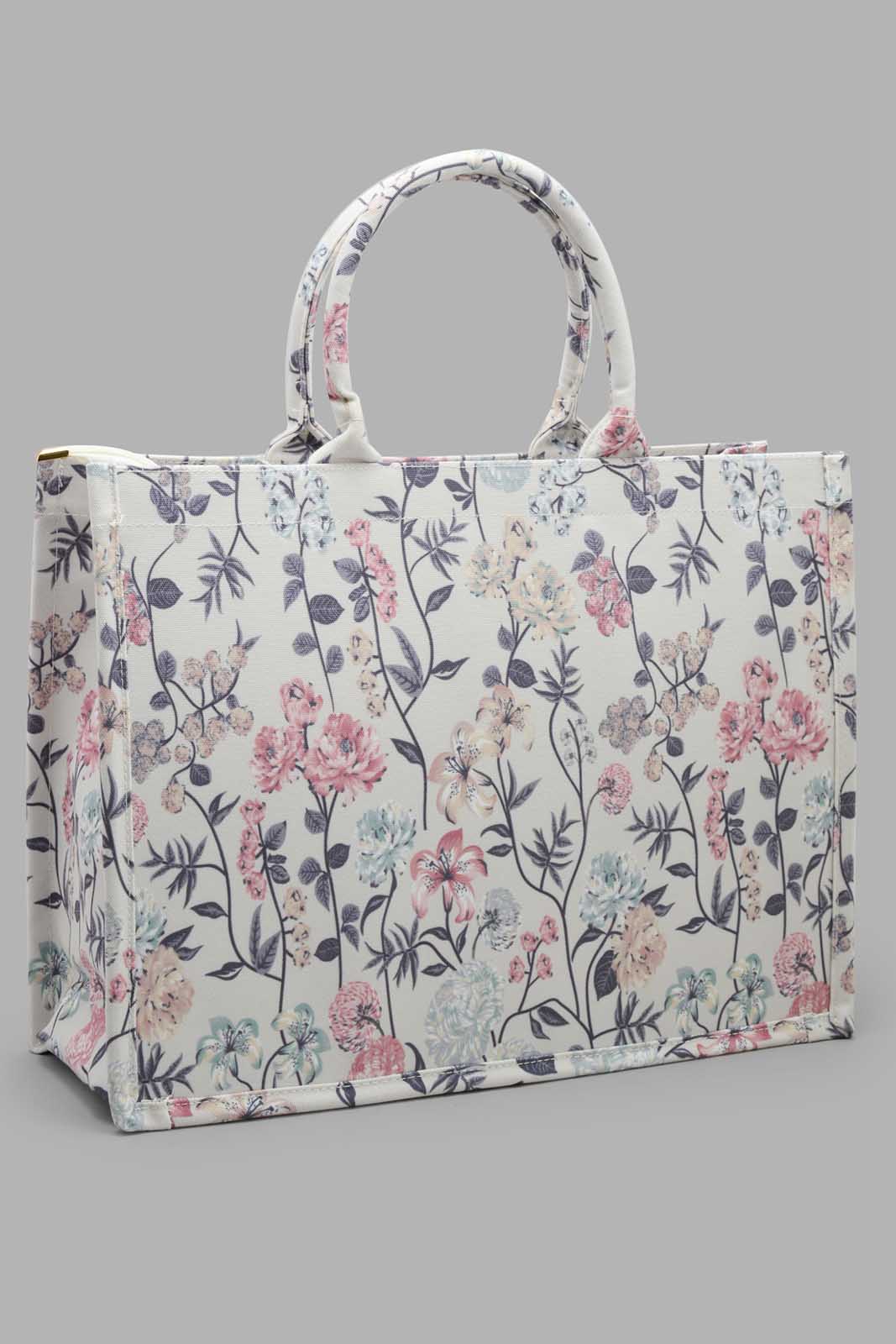 Redtag-Multi-Floral-Printed-Tote-Category:Bags,-Colour:Assorted,-Filter:Women's-Accessories,-New-In,-New-In-Women-ACC,-Non-Sale,-S22C,-Section:Women,-Women-Bags-Women-