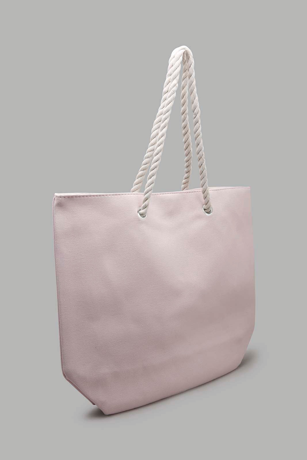 Redtag-Pink-Polka-Beach-Bag-Category:Bags,-Colour:Pink,-Filter:Women's-Accessories,-New-In,-New-In-Women-ACC,-Non-Sale,-Section:Women,-W22O,-Women-Bags-Women-