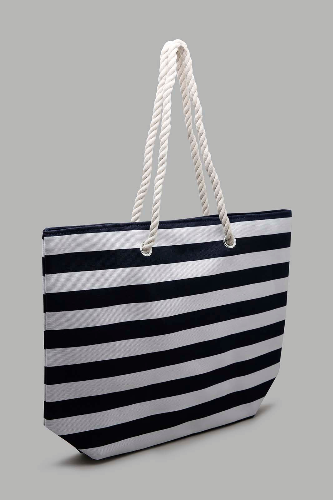 Redtag-Navy-Beach-Bag-Category:Bags,-Colour:Navy,-Filter:Women's-Accessories,-New-In,-New-In-Women-ACC,-Non-Sale,-Section:Women,-W22O,-Women-Bags-Women-