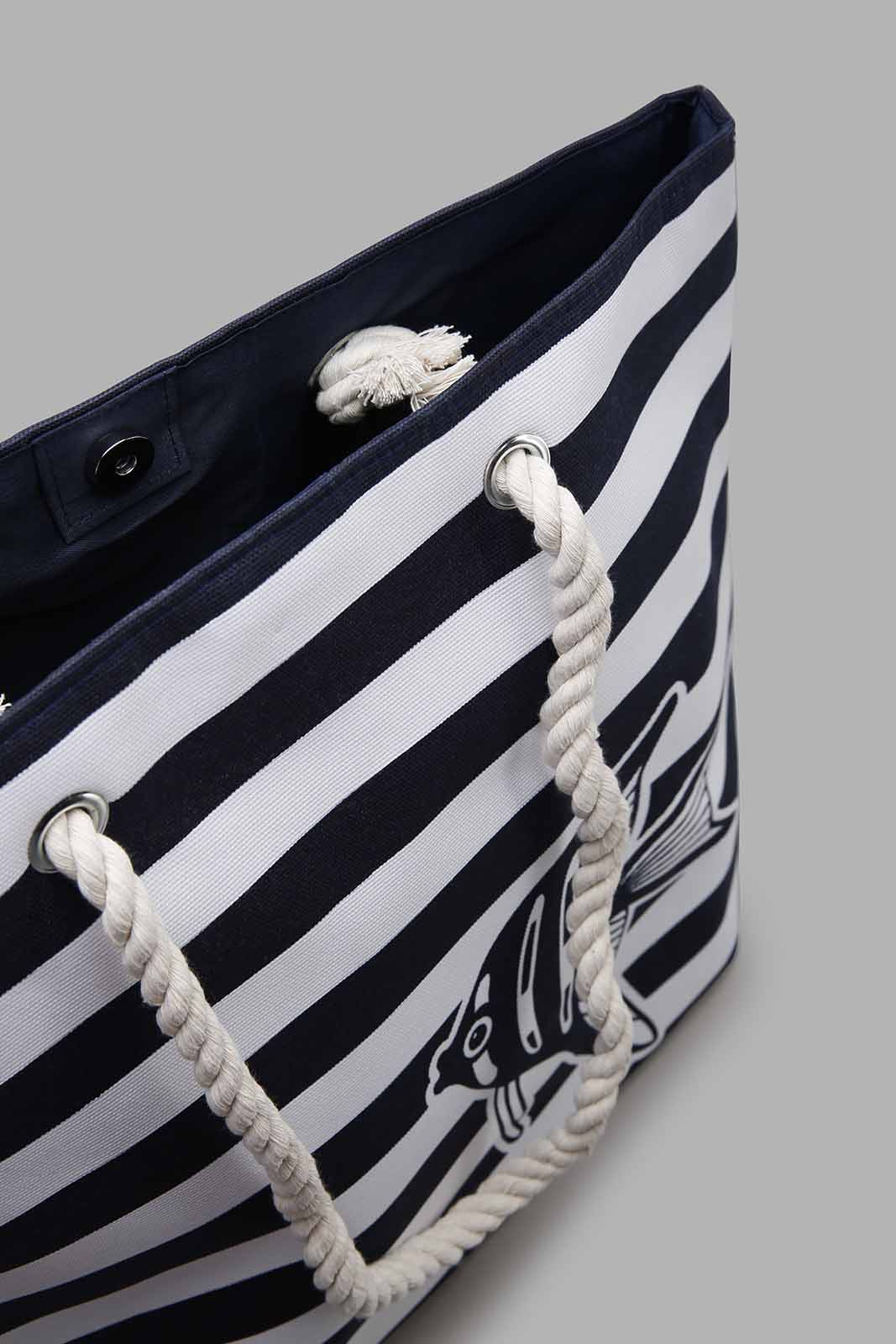 Redtag-Navy-Beach-Bag-Category:Bags,-Colour:Navy,-Filter:Women's-Accessories,-New-In,-New-In-Women-ACC,-Non-Sale,-Section:Women,-W22O,-Women-Bags-Women-