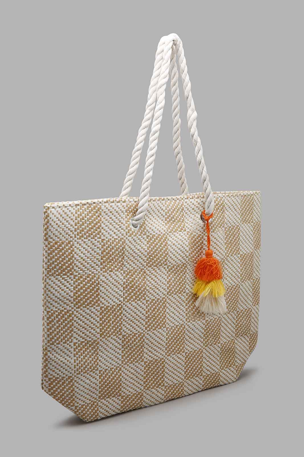 Redtag-Beige-Beach-Bag-Category:Bags,-Colour:Beige,-Filter:Women's-Accessories,-New-In,-New-In-Women-ACC,-Non-Sale,-Section:Women,-W22O,-Women-Bags-Women-