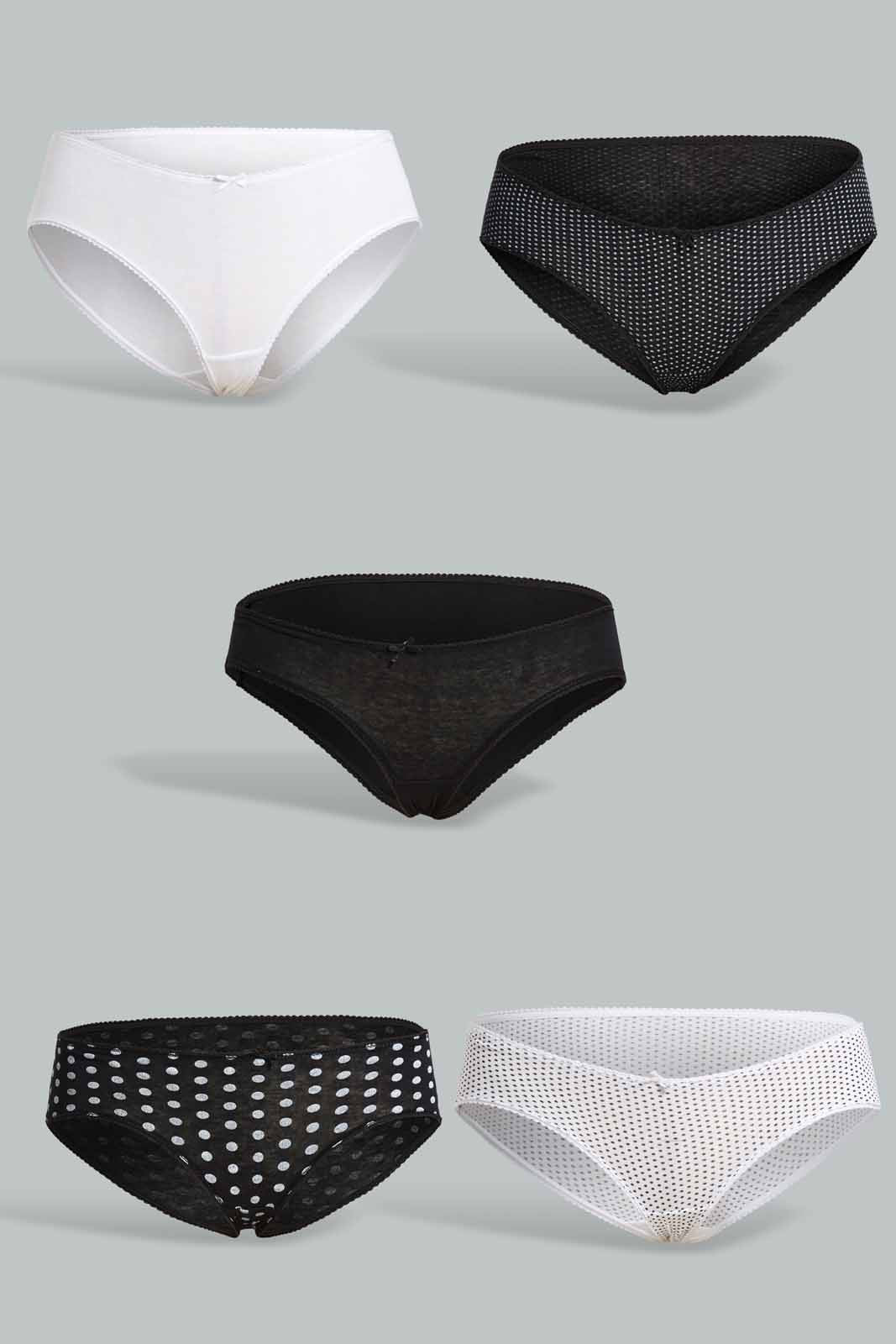 Redtag-Assorted-Print/Plain-Boyleg-Briefs-(5-Pack)-365,-Category:Briefs,-Colour:Assorted,-Deals:New-In,-Filter:Women's-Clothing,-New-In-Women-APL,-Non-Sale,-Section:Women,-Women-Briefs--