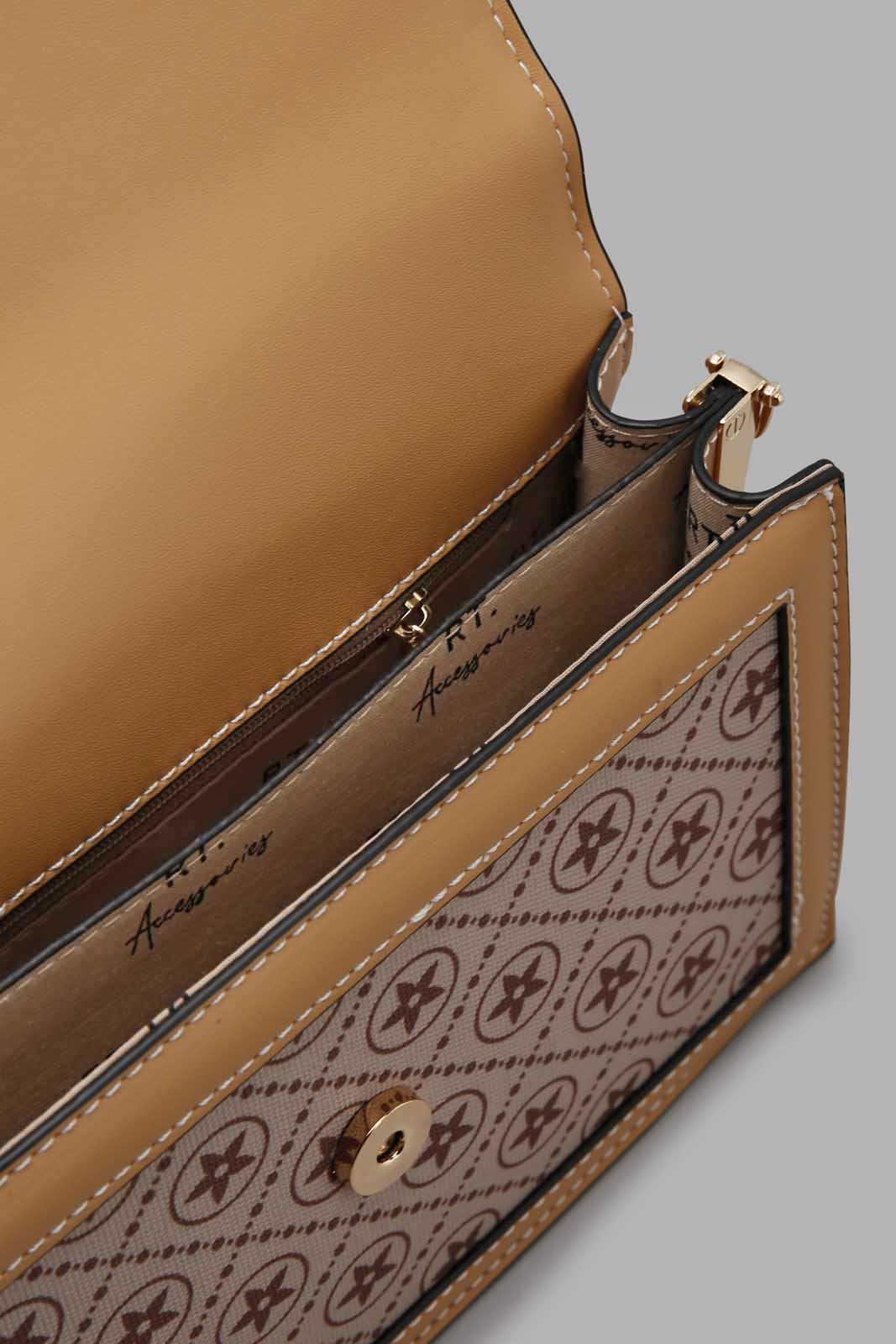 Redtag-Tan-And-Beige-Cross-Body-Bag-Category:Bags,-Colour:Assorted,-Filter:Women's-Accessories,-New-In,-New-In-Women-ACC,-Non-Sale,-Section:Women,-W22O,-Women-Bags-Women-