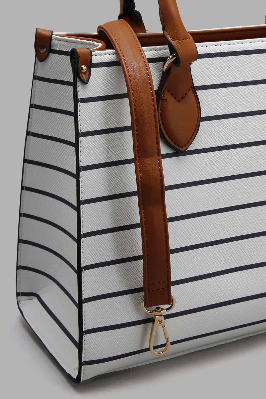 Redtag-White-And-Navy-Nautical-Stripe-Tote-Bag-Category:Bags,-Colour:Assorted,-Filter:Women's-Accessories,-New-In,-New-In-Women-ACC,-Non-Sale,-Section:Women,-W22O,-Women-Bags-Women-