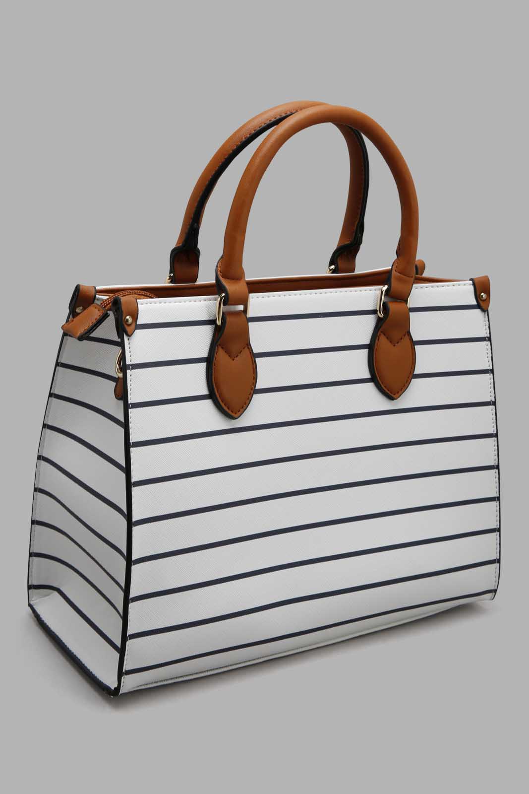 Redtag-White-And-Navy-Nautical-Stripe-Tote-Bag-Category:Bags,-Colour:Assorted,-Filter:Women's-Accessories,-New-In,-New-In-Women-ACC,-Non-Sale,-Section:Women,-W22O,-Women-Bags-Women-