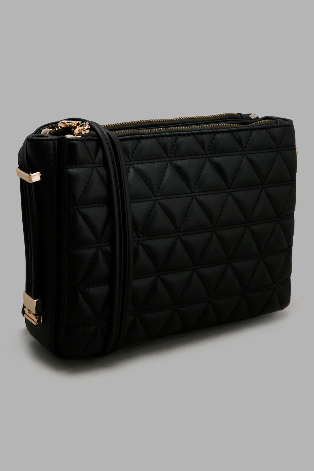 Redtag-Black-Quilted-Cross-Body-Bag-Category:Bags,-Colour:Black,-Filter:Women's-Accessories,-New-In,-New-In-Women-ACC,-Non-Sale,-Section:Women,-W22O,-Women-Bags-Women-