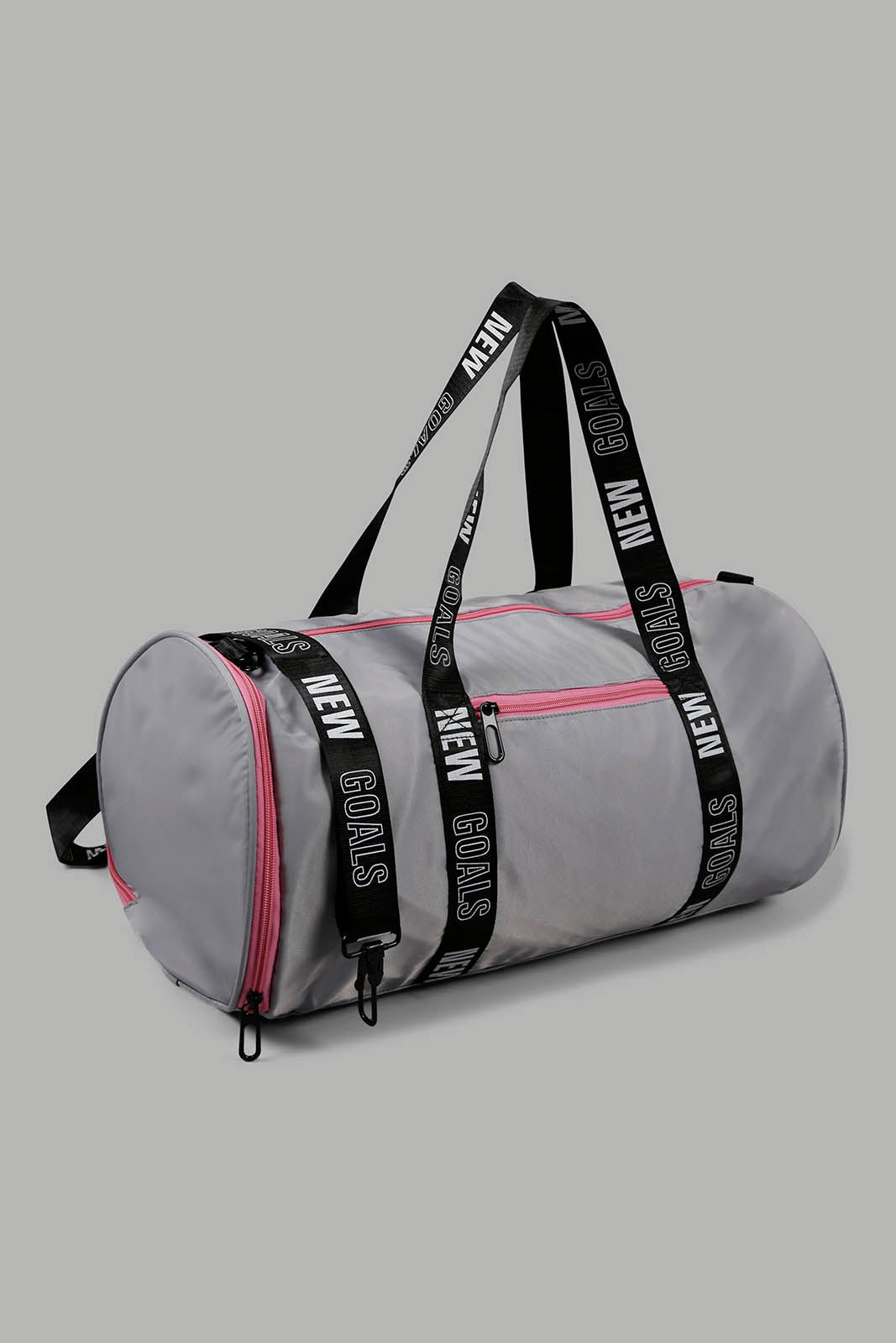 Redtag-Grey-And-Pink-Hold-All-Bag-Category:Bags,-Colour:Assorted,-Filter:Women's-Accessories,-New-In,-New-In-Women-ACC,-Non-Sale,-Section:Women,-W22O,-Women-Bags-Women-