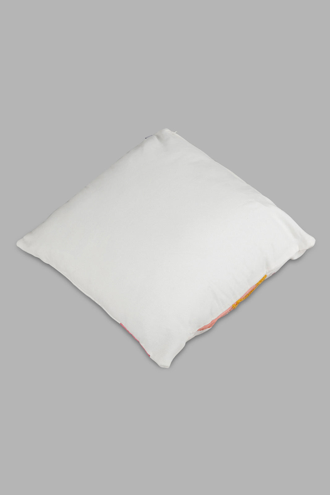 Redtag-White-With-Pink-Leaf-Design-Cushion-Category:Cushions,-Colour:Pink,-Deals:New-In,-Filter:Home-Bedroom,-HMW-BED-Cushions,-Naya,-New-In-HMW-BED,-Non-Sale,-Section:Homewares,-W22O-Home-Bedroom-