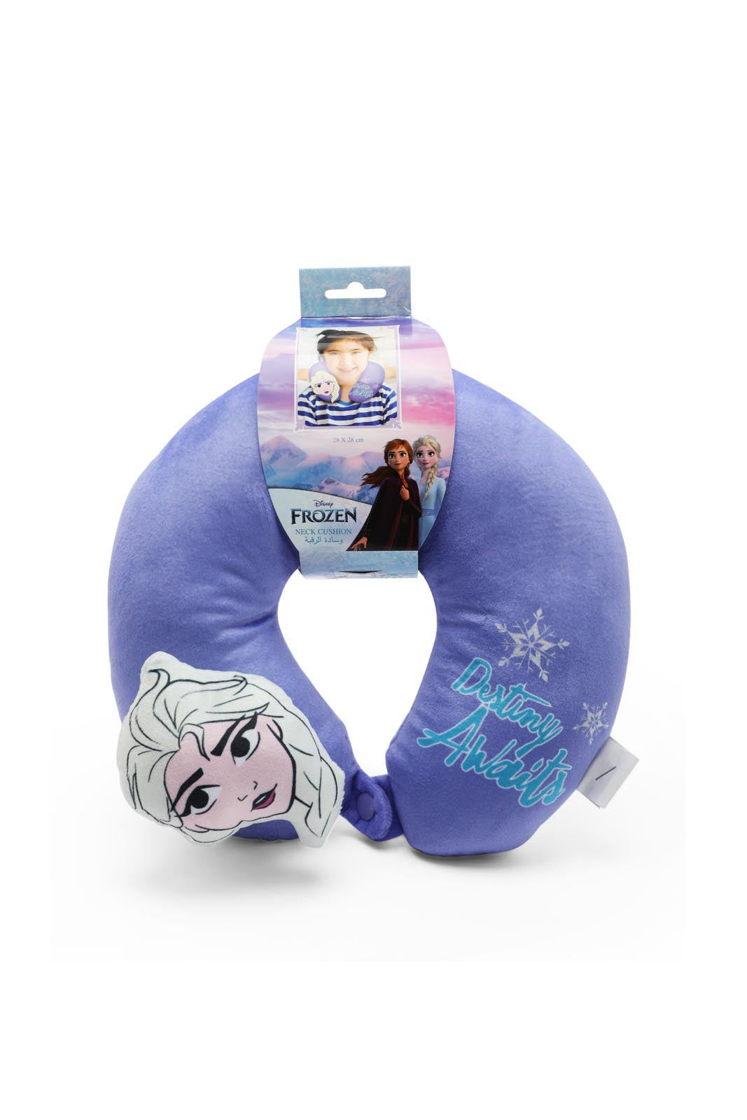 Redtag-Frozen-Toddler-3D-Neck-Roll-Category:Travel-Pillows,-CHR,-Colour:Purple,-Filter:Travel-Accessories,-IMP-Travel-Pillows,-New-In,-New-In-IMP-ACC,-Non-Sale,-Section:Homewares,-W22A-Travel-Accessories-