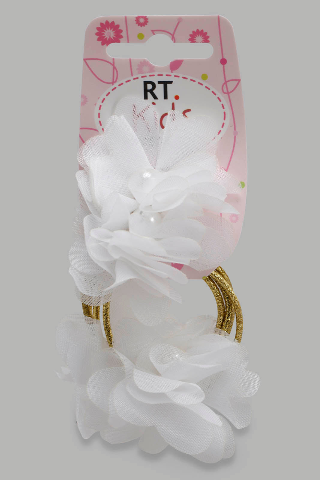 Girls White Hair Clip And Scrunchy Set (5 Piece)
