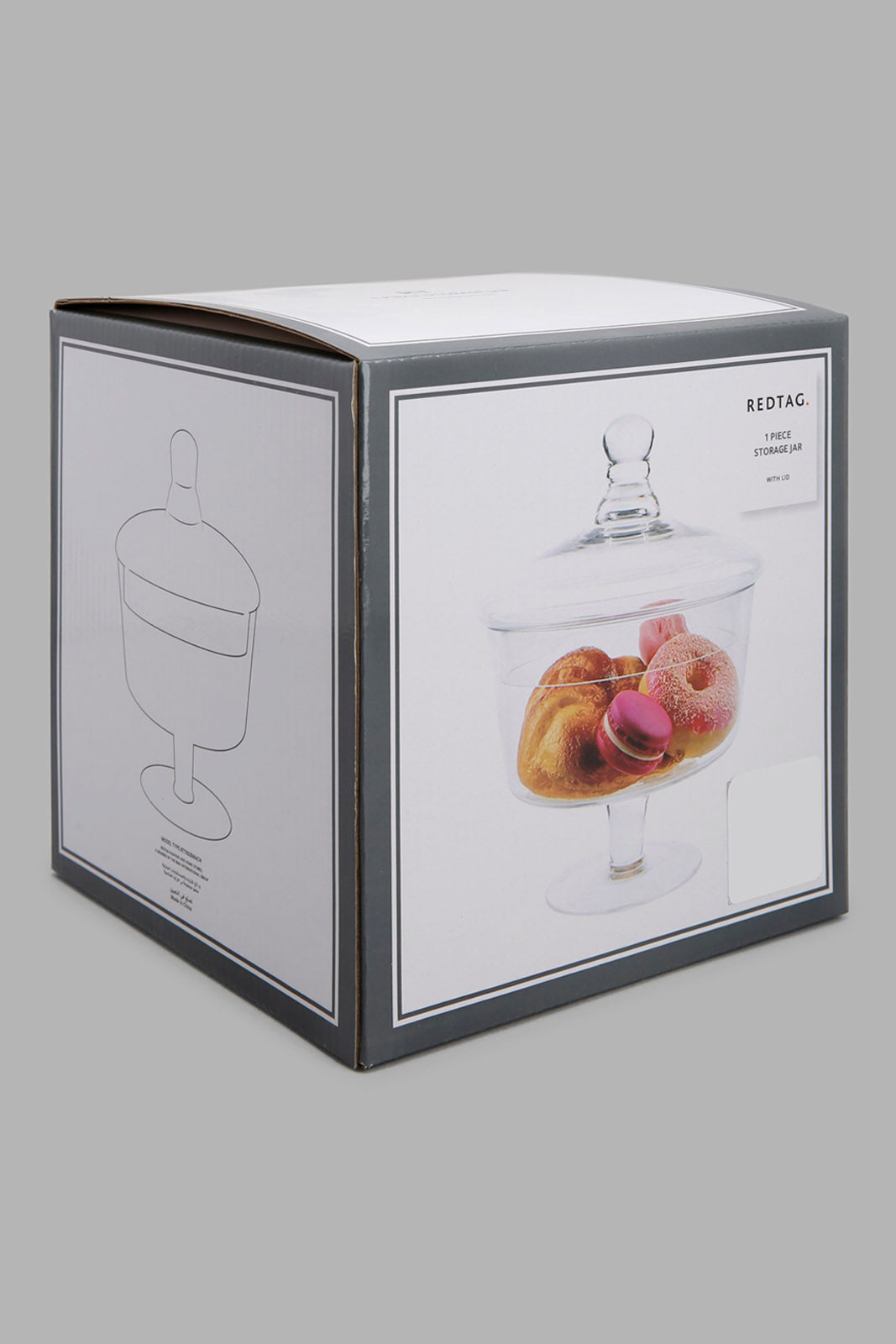 Redtag-Clear-Glass-Candy-Jar-With-Lid-Category:Canisters-And-Jars,-Colour:Na,-Deals:New-In,-Filter:Home-Dining,-HMW-DIN-Storage,-New-In-HMW-DIN,-Non-Sale,-Section:Homewares,-W22O-Home-Dining-