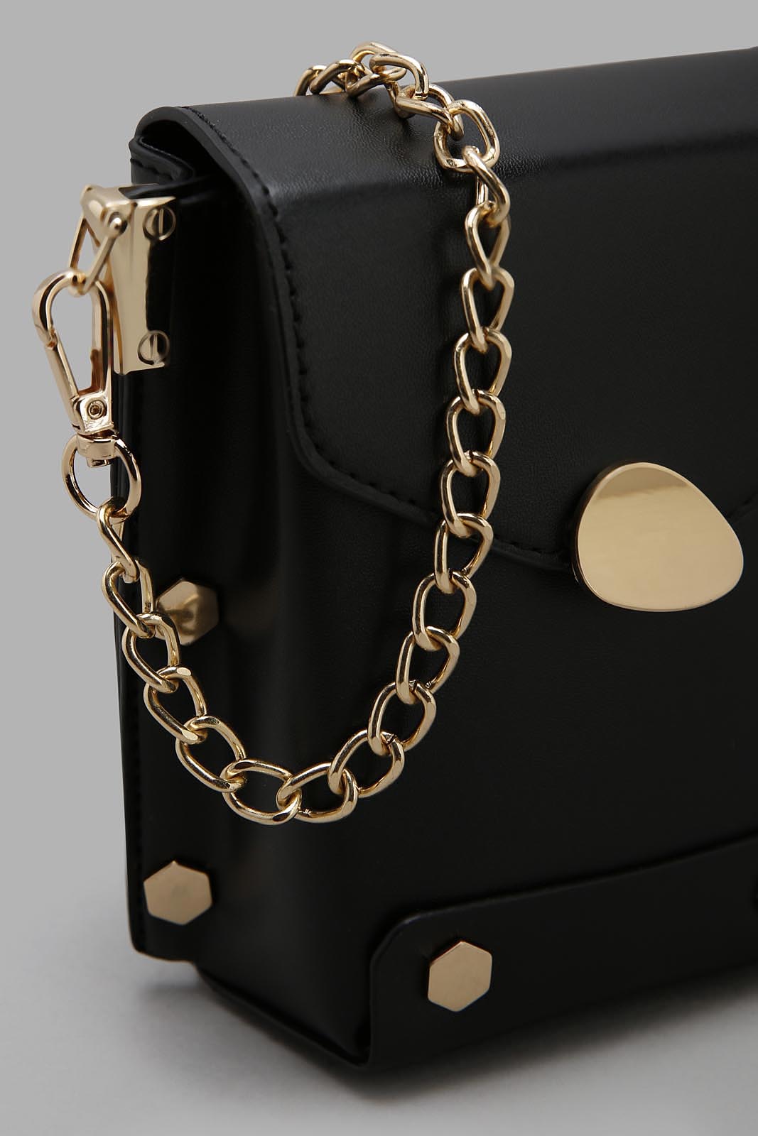 Redtag-Black-Structure-Cross-Body-Category:Bags,-Colour:Black,-Filter:Girls-Accessories,-GIR-Bags,-New-In,-New-In-GIR-ACC,-Non-Sale,-Section:Girls-(0-to-14Yrs),-W22O-Girls-