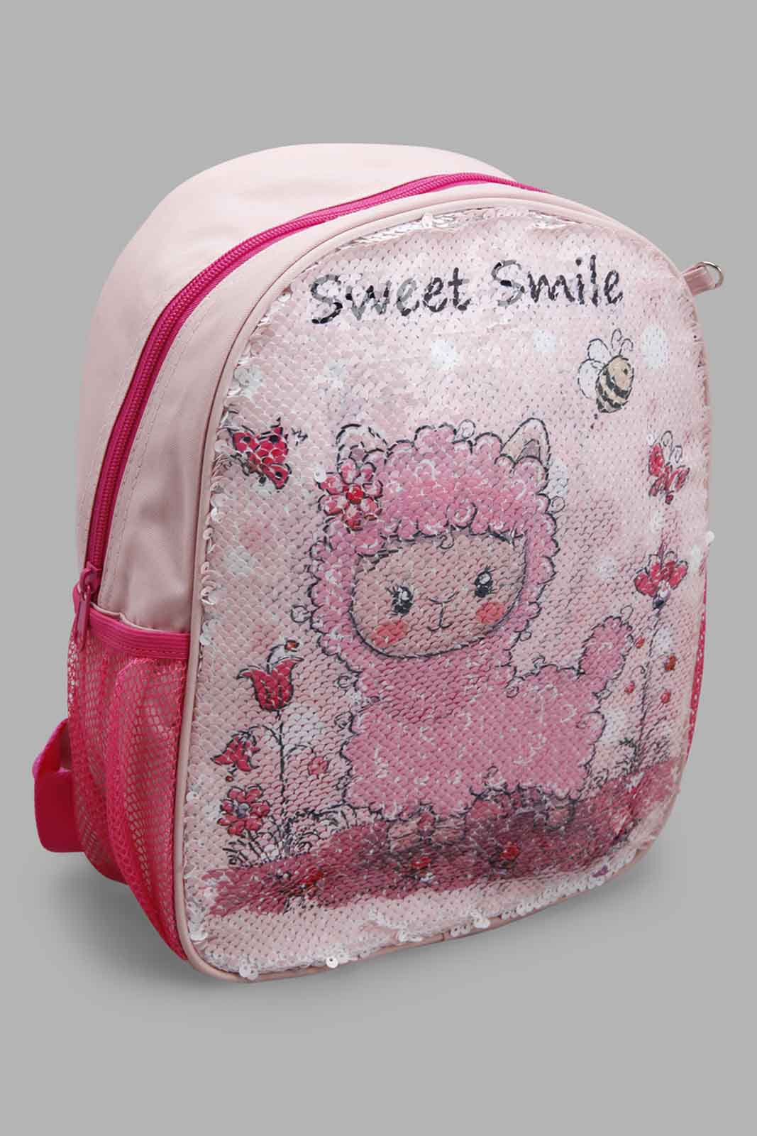 Redtag-Multicolour-Character-Embellished-Sequins-Backpack-Category:Bags,-CHR,-Colour:Assorted,-Filter:Girls-Accessories,-GIR-Bags,-New-In,-New-In-GIR-ACC,-Non-Sale,-Section:Girls-(0-to-14Yrs),-W22O-Girls-
