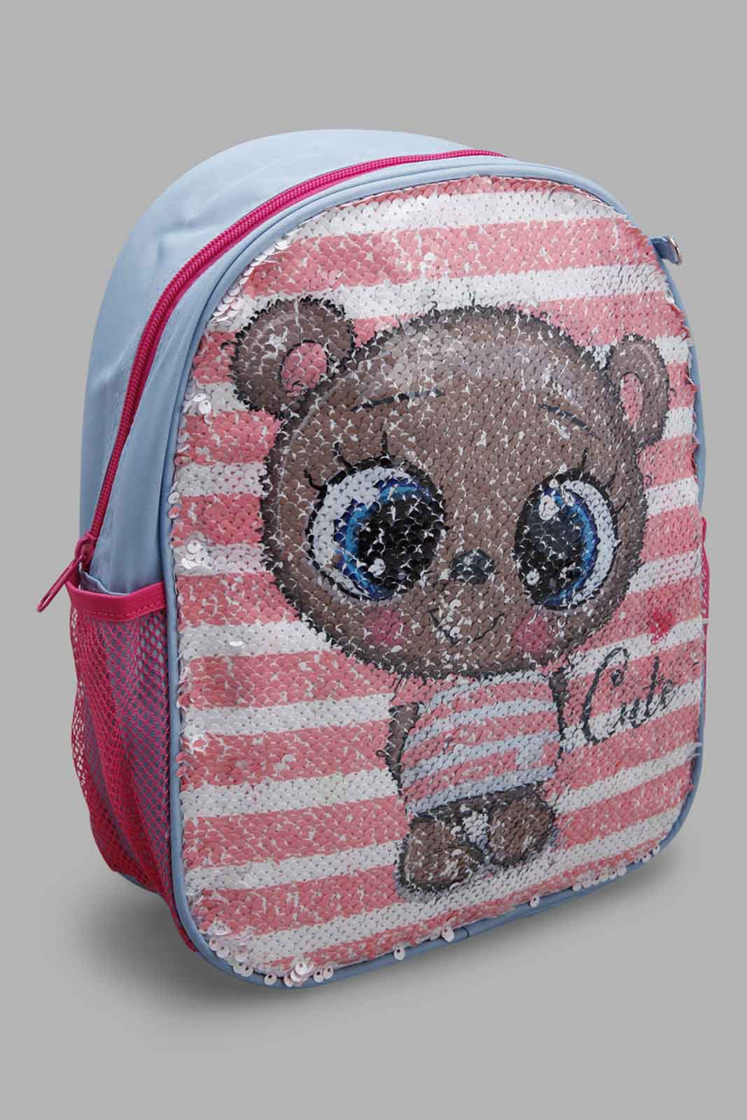 Redtag-Multicolour-Character-Embellished-Sequins-Backpack-Category:Bags,-CHR,-Colour:Assorted,-Filter:Girls-Accessories,-GIR-Bags,-New-In,-New-In-GIR-ACC,-Non-Sale,-Section:Girls-(0-to-14Yrs),-W22O-Girls-