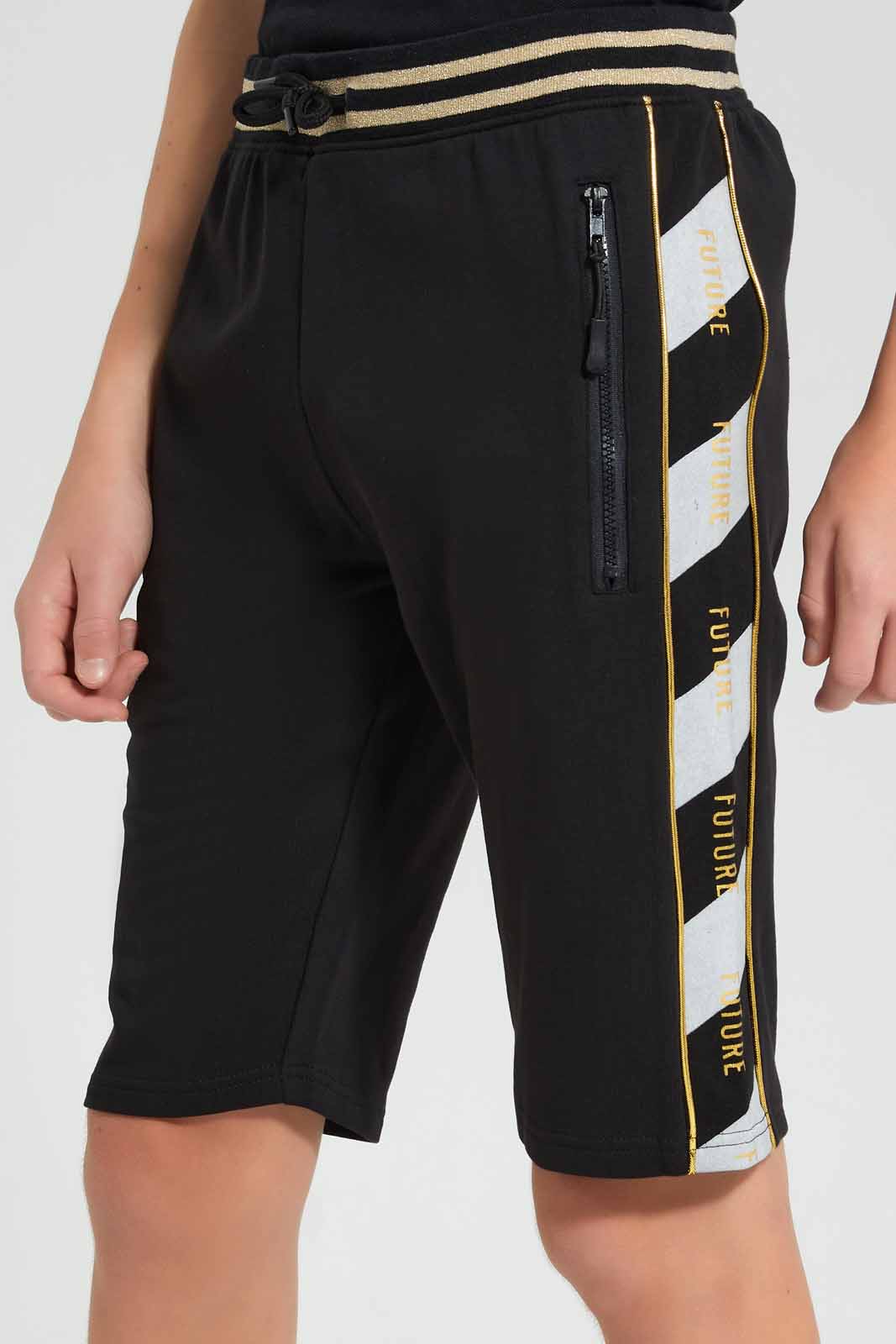 Redtag-Black-Foil-Print-Active-Shorts-BSR-Shorts,-Category:Shorts,-Colour:Black,-Deals:New-In,-Filter:Senior-Boys-(9-to-14-Yrs),-New-In-BSR-APL,-Non-Sale,-Section:Boys-(0-to-14Yrs),-W22O-Senior-Boys-9 to 14 Years