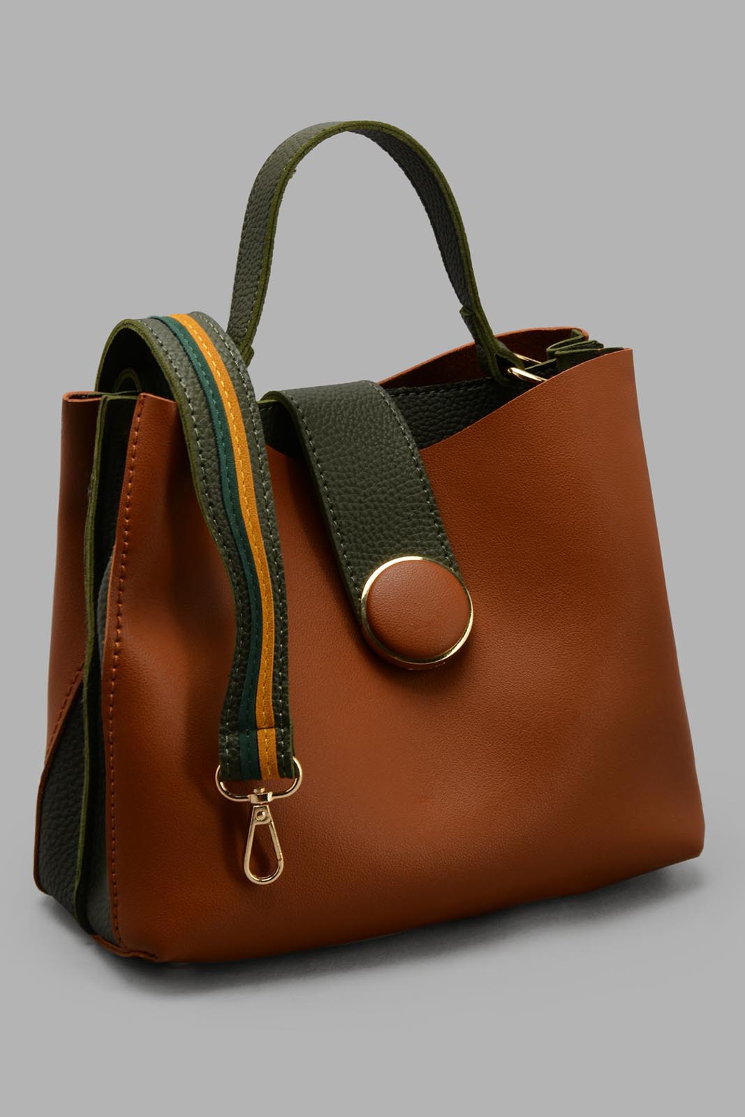 Redtag-Tan-Bucket-Embellished-Cross-Body-Bag-Category:Bags,-Colour:Tan,-Filter:Women's-Accessories,-New-In,-New-In-Women-ACC,-Non-Sale,-S22C,-Section:Women,-Women-Bags-Women-