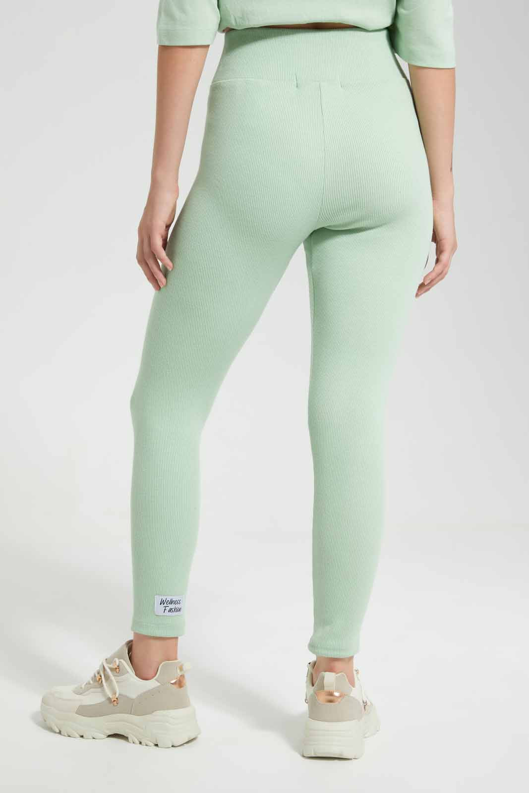 Redtag-Green-Sage-BCI-Plain-Legging-Category:Joggers,-Colour:Green,-Deals:New-In,-Filter:Women's-Clothing,-New-In-Women,-Non-Sale,-Section:Women,-W22O,-Women-Joggers-Women's-