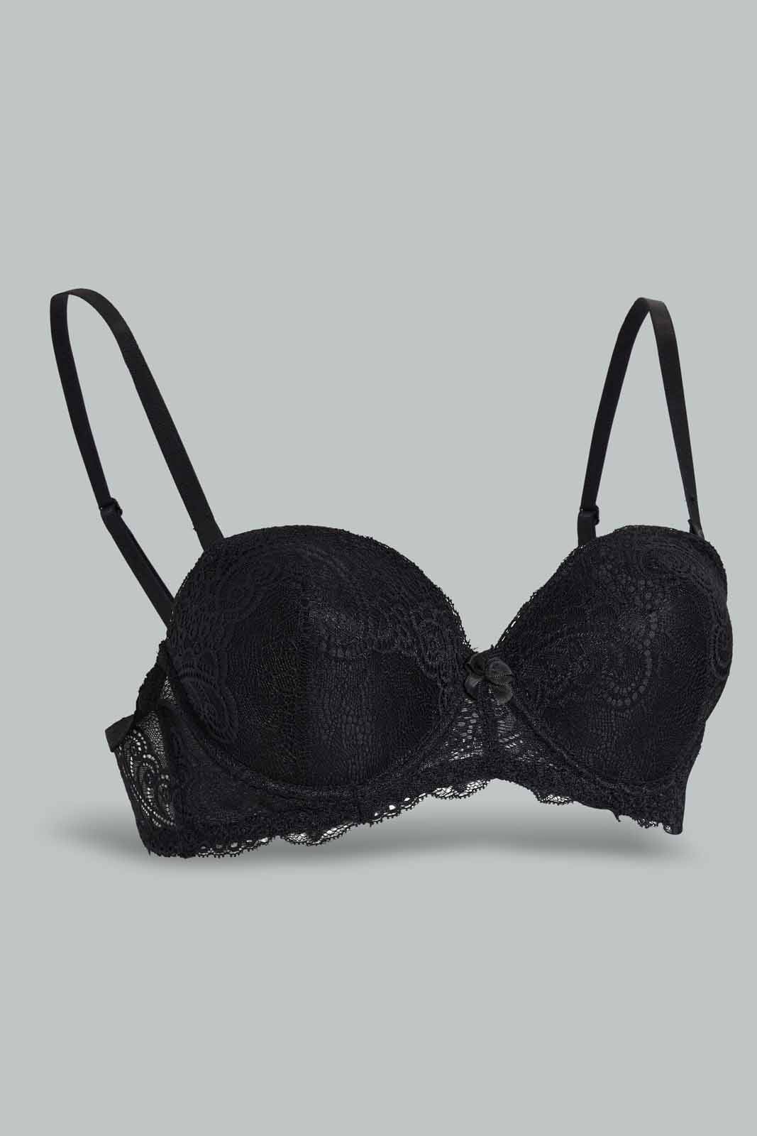 Redtag-Black-Lad-Full-Lace-Balconette-Bra-Category:Bras,-Colour:Black,-Deals:New-In,-Filter:Women's-Clothing,-New-In-Women-APL,-Non-Sale,-Section:Women,-W22O,-Women-Bras--