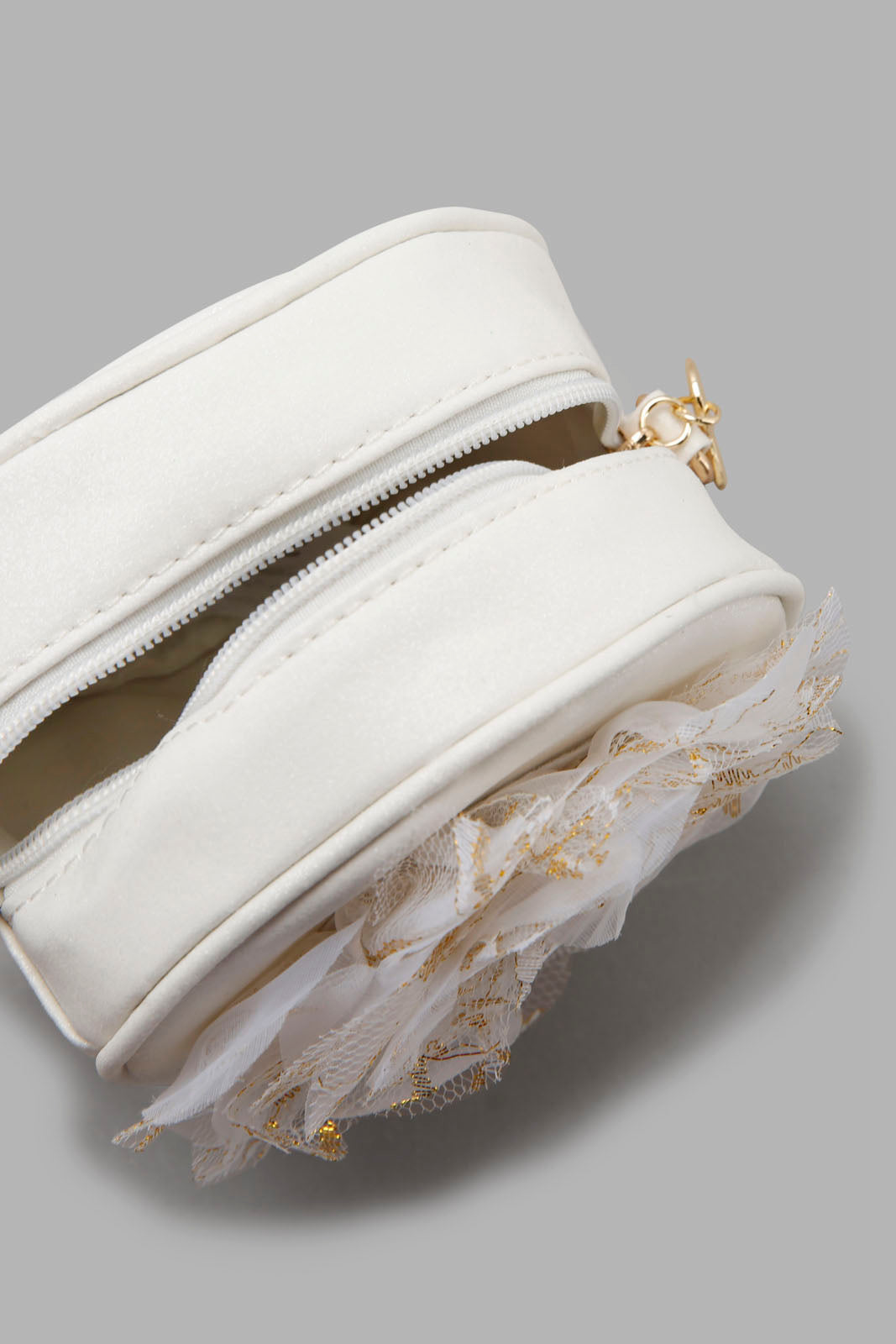 Redtag-White-Floral-Embellished-Cross-Body-Bag-Category:Bags,-Colour:White,-Filter:Girls-Accessories,-GIR-Bags,-New-In,-New-In-GIR-ACC,-Non-Sale,-Section:Girls-(0-to-14Yrs),-W22O-Girls-