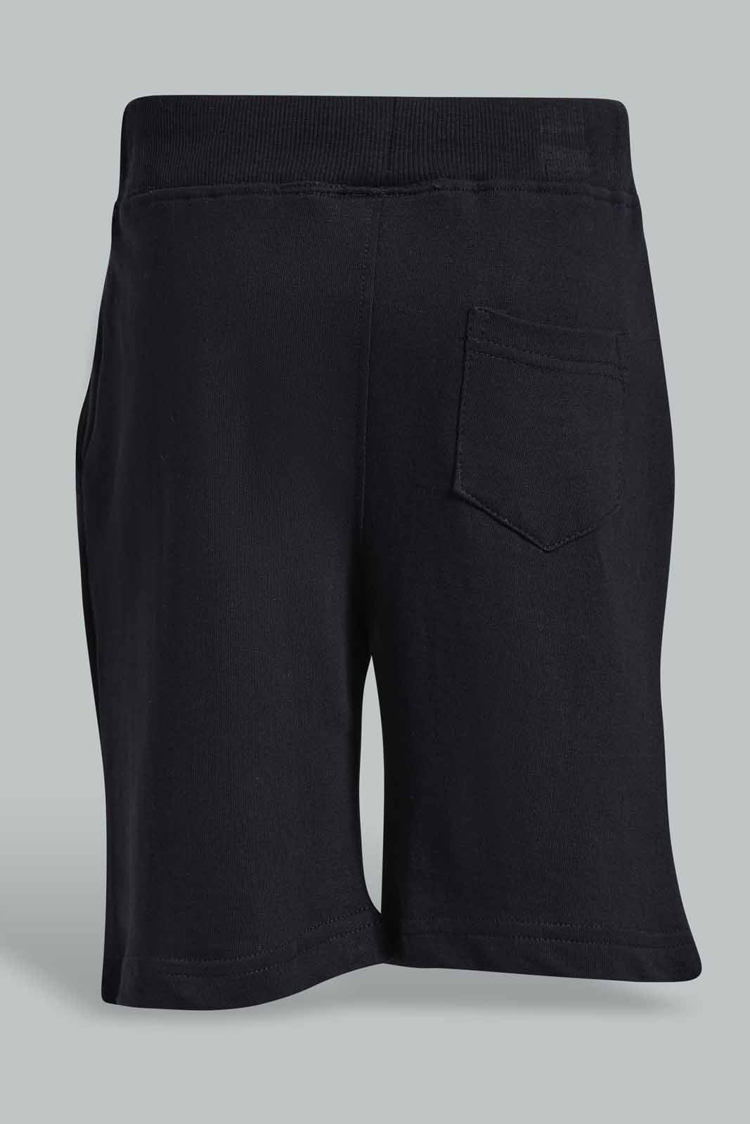 Redtag-Black-Batman-Print-Elasticated-Waist-Shorts-BOY-Shorts,-Category:Shorts,-CHR,-Colour:Black,-Deals:New-In,-Filter:Boys-(2-to-8-Yrs),-New-In-BOY-APL,-Non-Sale,-Section:Boys-(0-to-14Yrs),-TBL,-W22O-Boys-2 to 8 Years