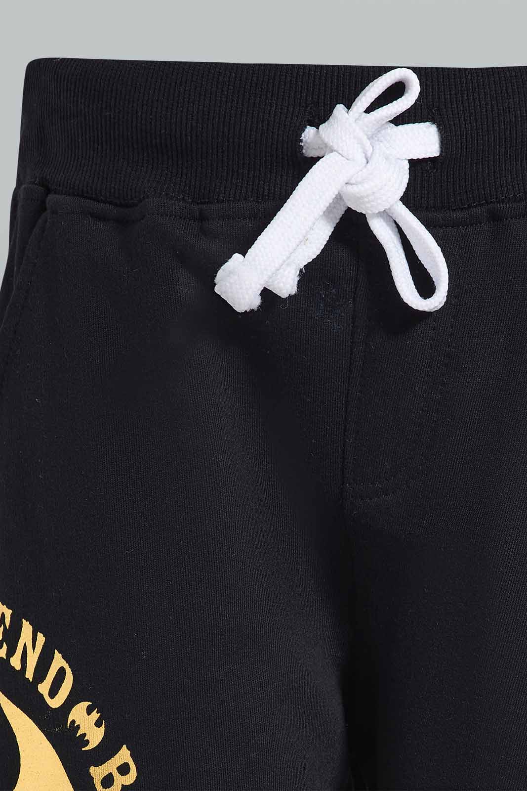 Redtag-Black-Batman-Print-Elasticated-Waist-Shorts-BOY-Shorts,-Category:Shorts,-CHR,-Colour:Black,-Deals:New-In,-Filter:Boys-(2-to-8-Yrs),-New-In-BOY-APL,-Non-Sale,-Section:Boys-(0-to-14Yrs),-TBL,-W22O-Boys-2 to 8 Years