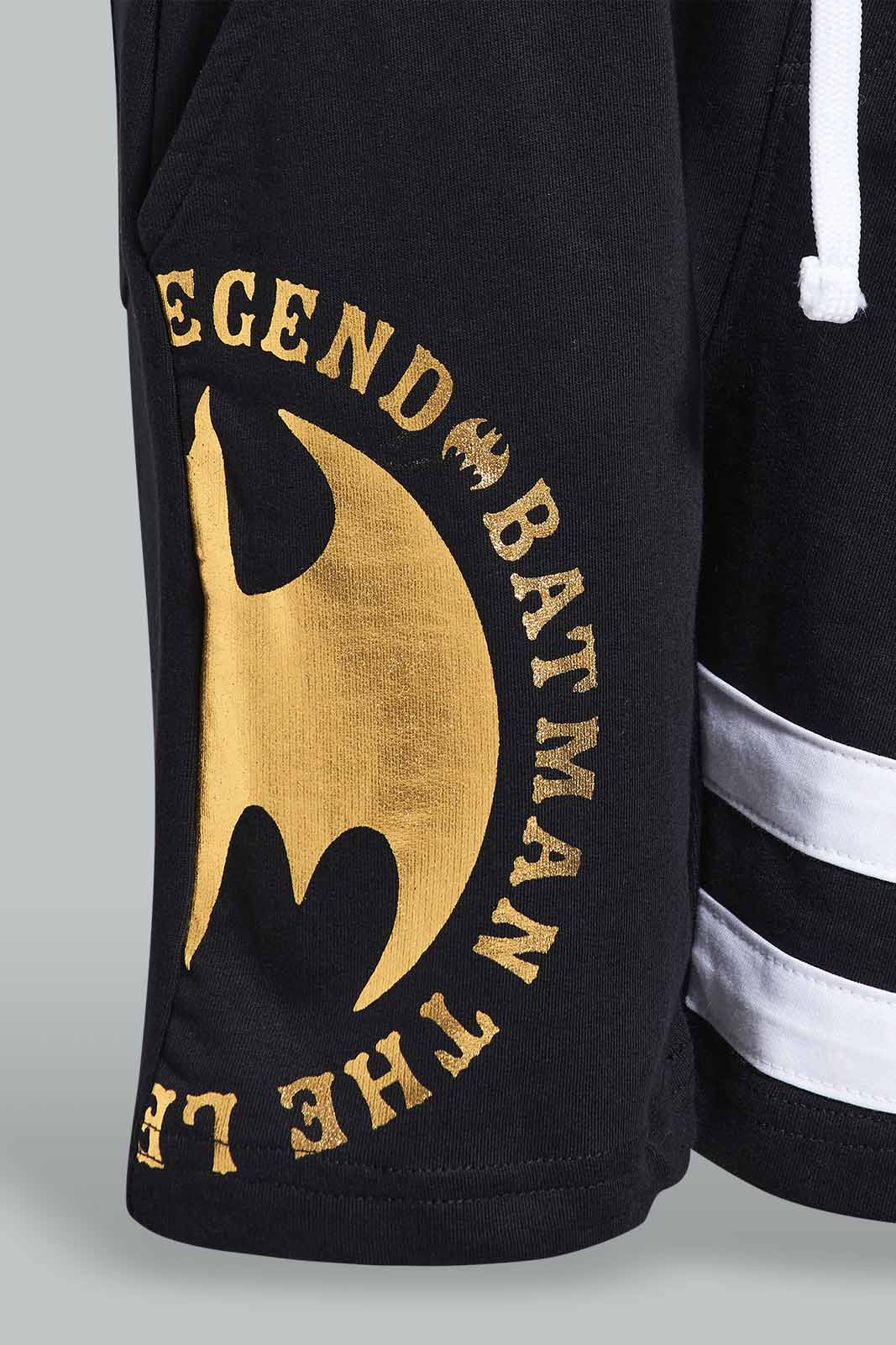Redtag-Black-Batman-Print-Elasticated-Waist-Shorts-BOY-Shorts,-Category:Shorts,-CHR,-Colour:Black,-Deals:New-In,-Filter:Boys-(2-to-8-Yrs),-New-In-BOY-APL,-Non-Sale,-Section:Boys-(0-to-14Yrs),-TBL,-W22O-Boys-2 to 8 Years