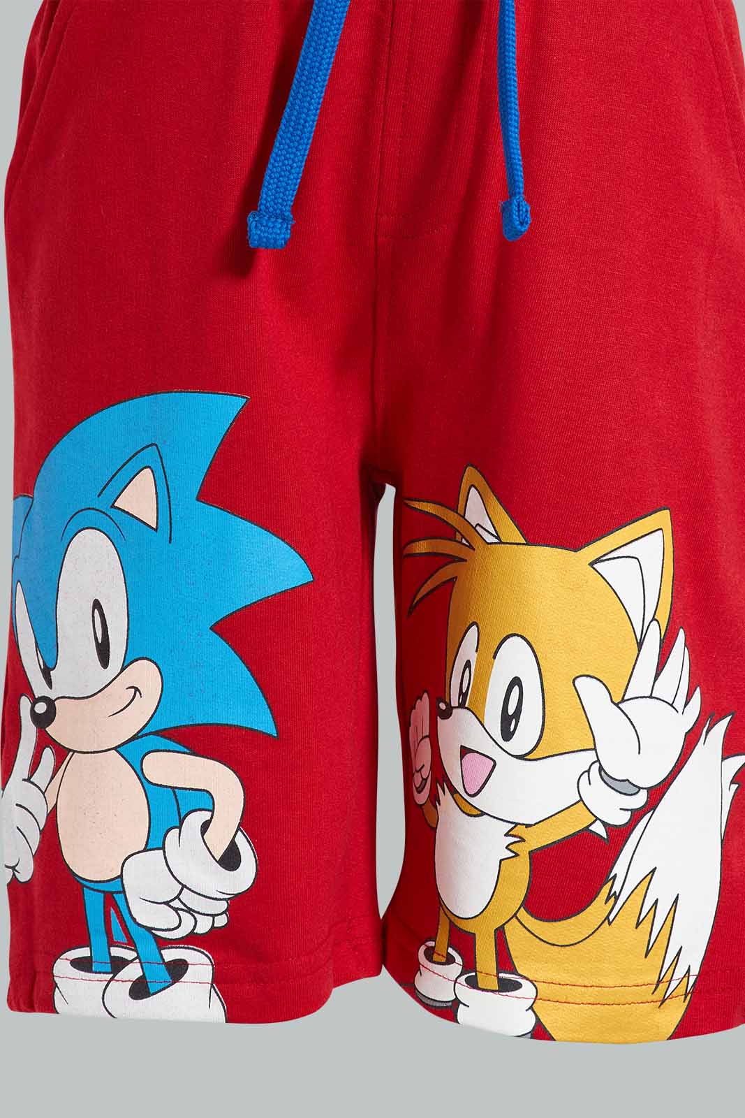 Redtag-Red-Sonic-Print-Elasticated-Waist-Shorts-BOY-Shorts,-Category:Shorts,-CHR,-Colour:Red,-Deals:New-In,-Filter:Boys-(2-to-8-Yrs),-New-In-BOY,-Non-Sale,-Section:Boys-(0-to-14Yrs),-TBL,-W22O-Boys-2 to 8 Years