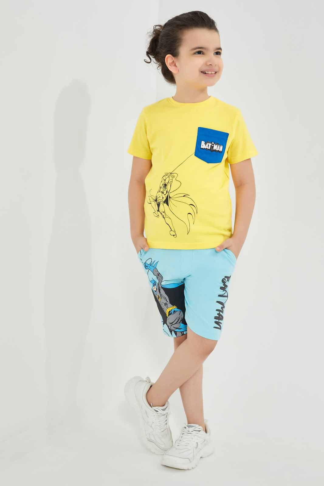 Redtag-Blue-Batman-Print-Elasticated-Waist-Shorts-BOY-Shorts,-Category:Shorts,-CHR,-Colour:Blue,-Deals:New-In,-Filter:Boys-(2-to-8-Yrs),-New-In-BOY-APL,-Non-Sale,-Section:Boys-(0-to-14Yrs),-TBL,-W22O-Boys-2 to 8 Years