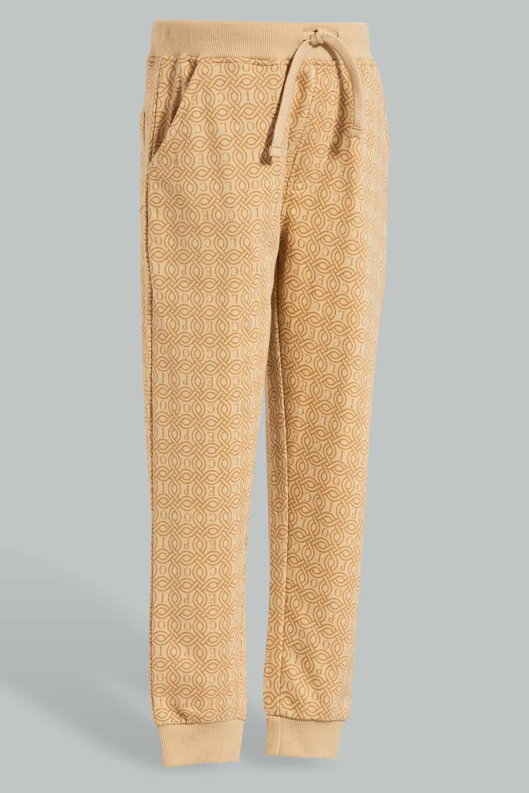 Redtag-Brown-Printed-Jog-Pant-BOY-Joggers,-Category:Joggers,-Colour:Brown,-Deals:New-In,-Filter:Boys-(2-to-8-Yrs),-New-In-BOY-APL,-Non-Sale,-Section:Boys-(0-to-14Yrs),-W22O-Boys-2 to 8 Years
