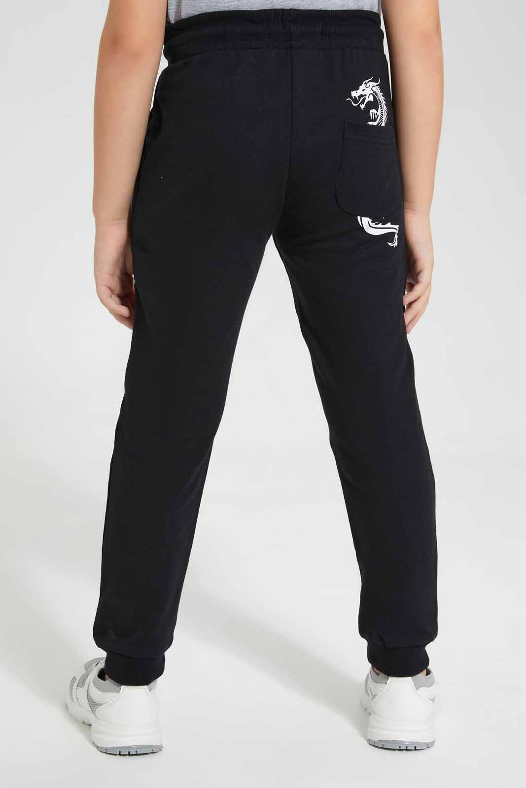 Redtag-Black-Dragon-Print-Jog-Pant-BOY-Joggers,-Category:Joggers,-Colour:Black,-Deals:New-In,-Filter:Boys-(2-to-8-Yrs),-New-In-BOY-APL,-Non-Sale,-Section:Boys-(0-to-14Yrs),-W22O-Boys-2 to 8 Years